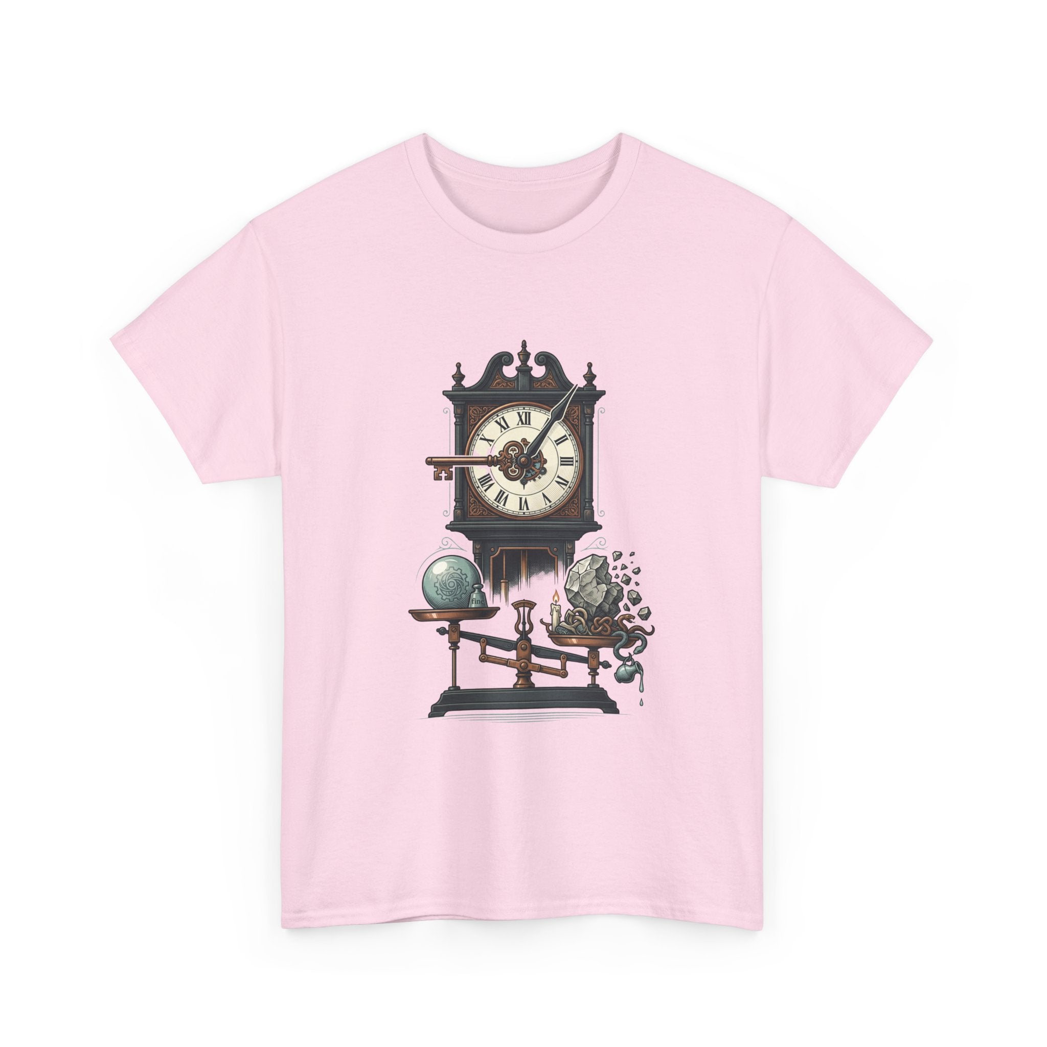 Vintage Clock & Globe Tee — Steampunk Timekeeper Graphic T-Shirt