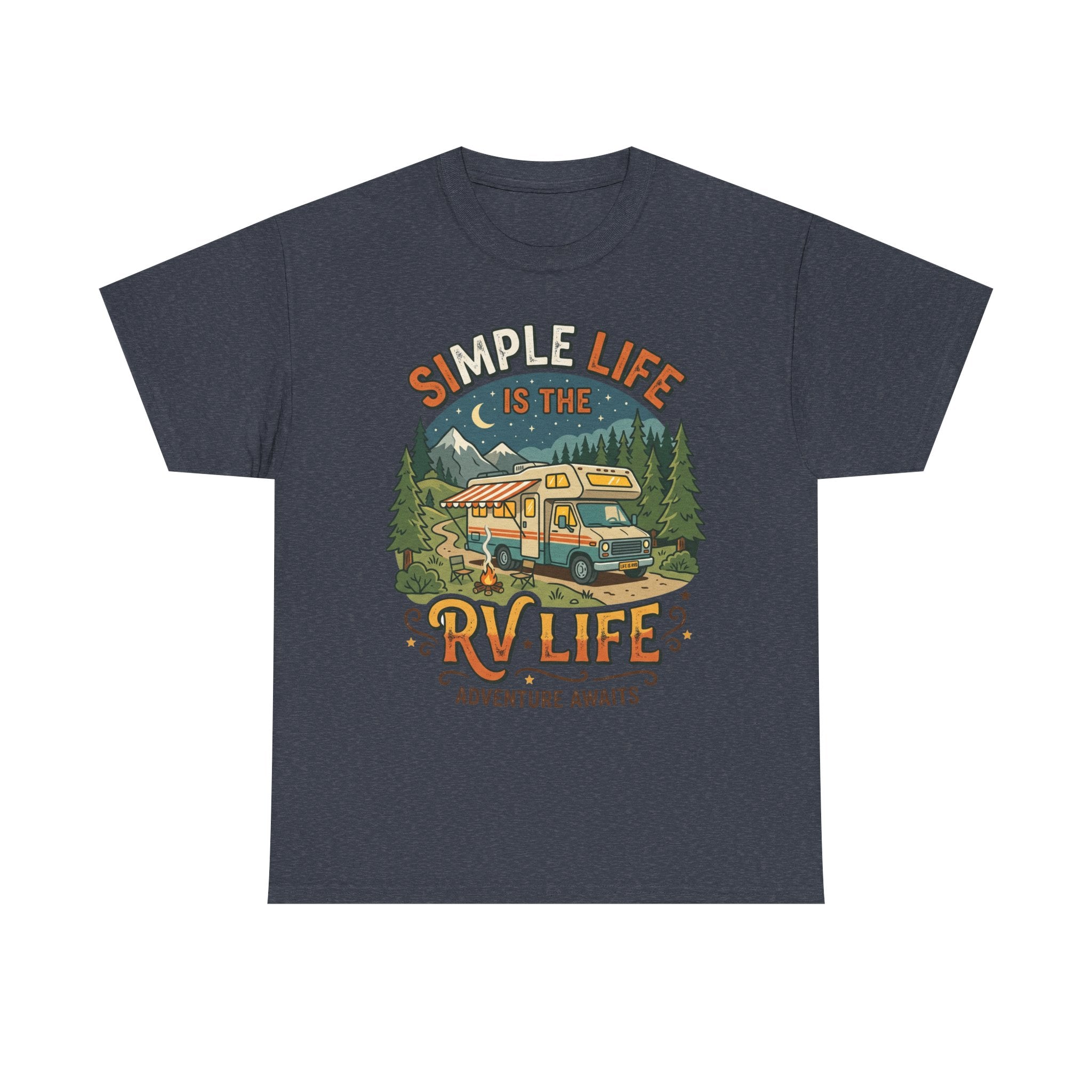 RV Life T‑Shirt — "Simple Life is the RV Life: Adventure Awaits" Camping Graphic Tee