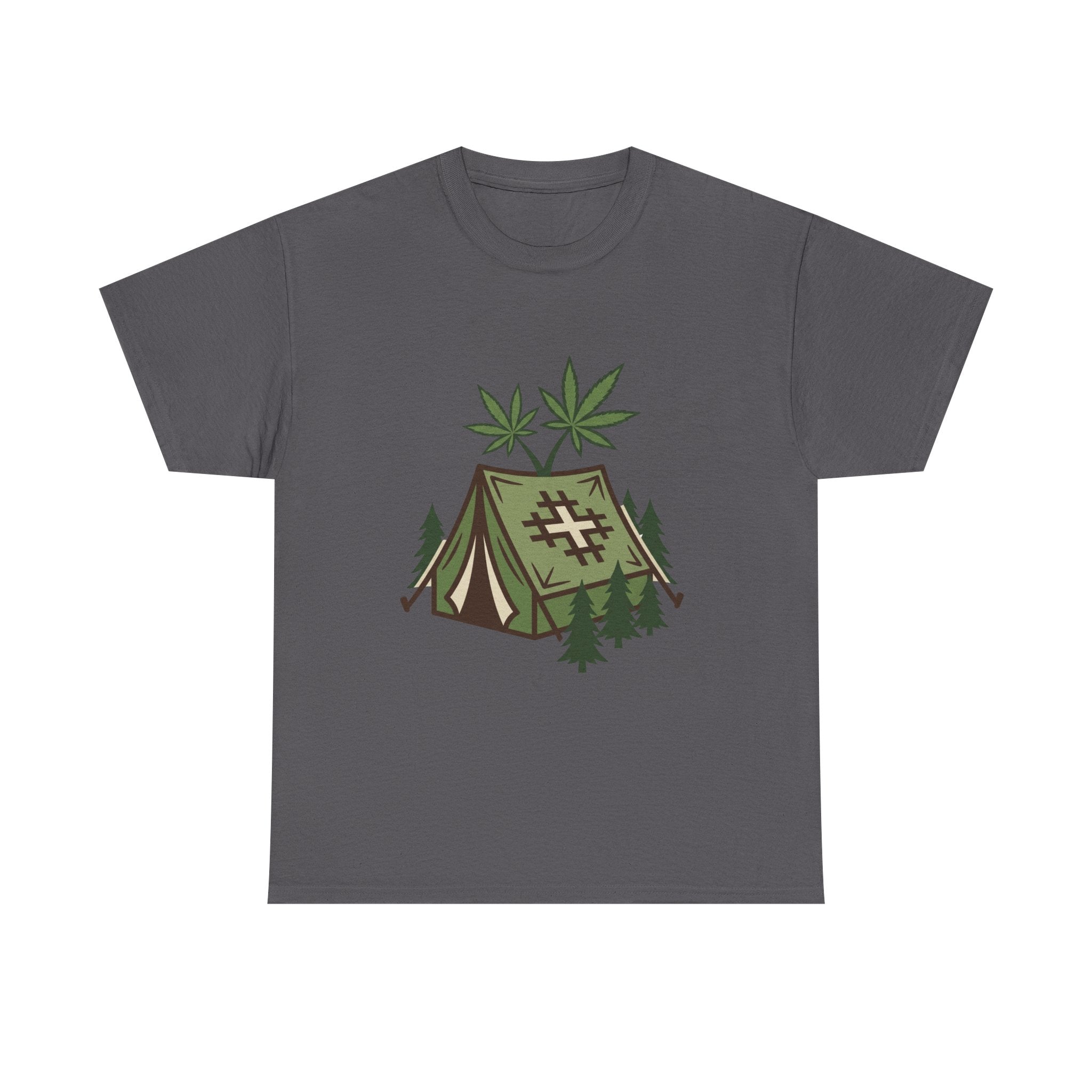 Camping Tent Cannabis T-Shirt – Weed Outdoor Adventure Graphic Tee