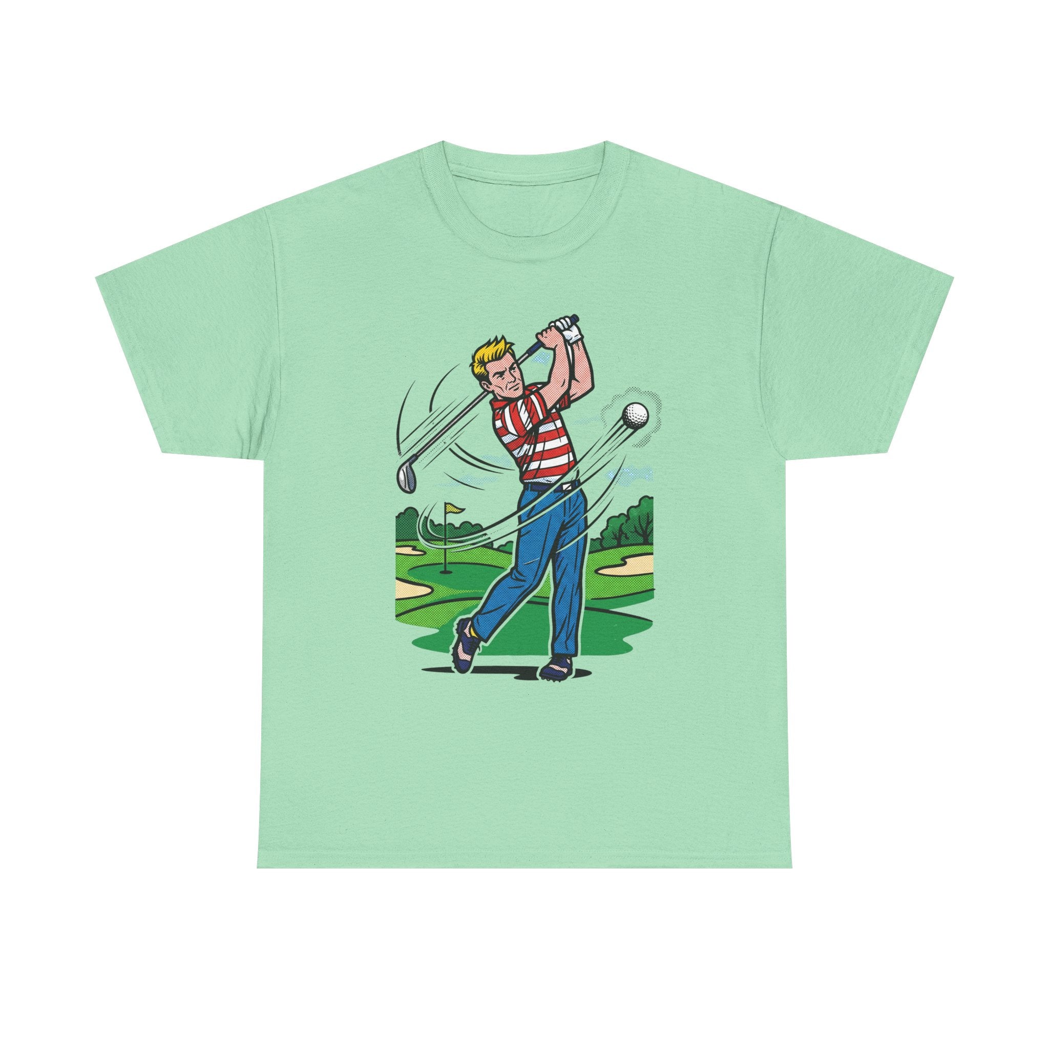 Golf Swing Graphic T-Shirt — Vintage Golfer Illustration Tee