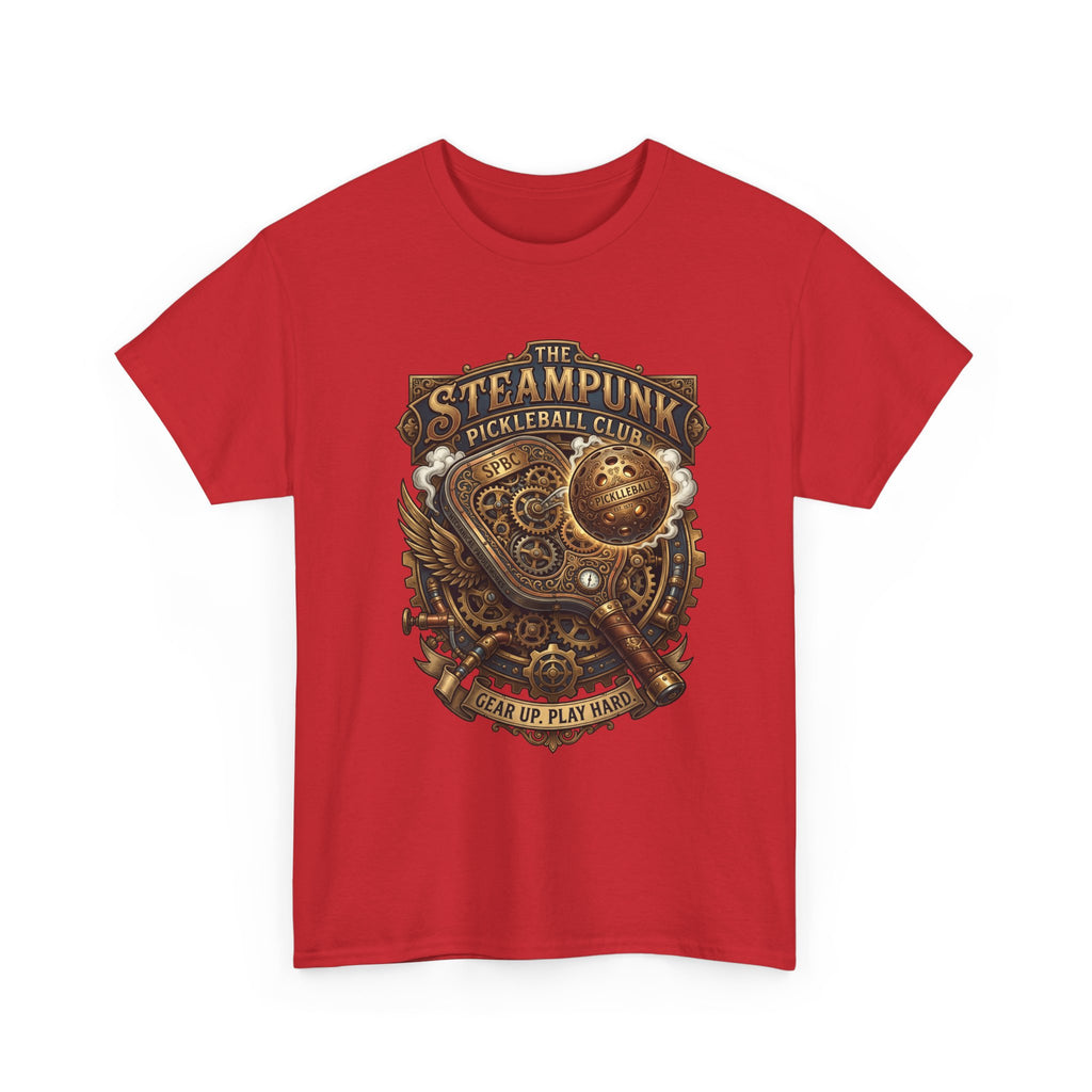 Steampunk Pickleball Club T‑Shirt – Vintage Gear & Gears Graphic Tee