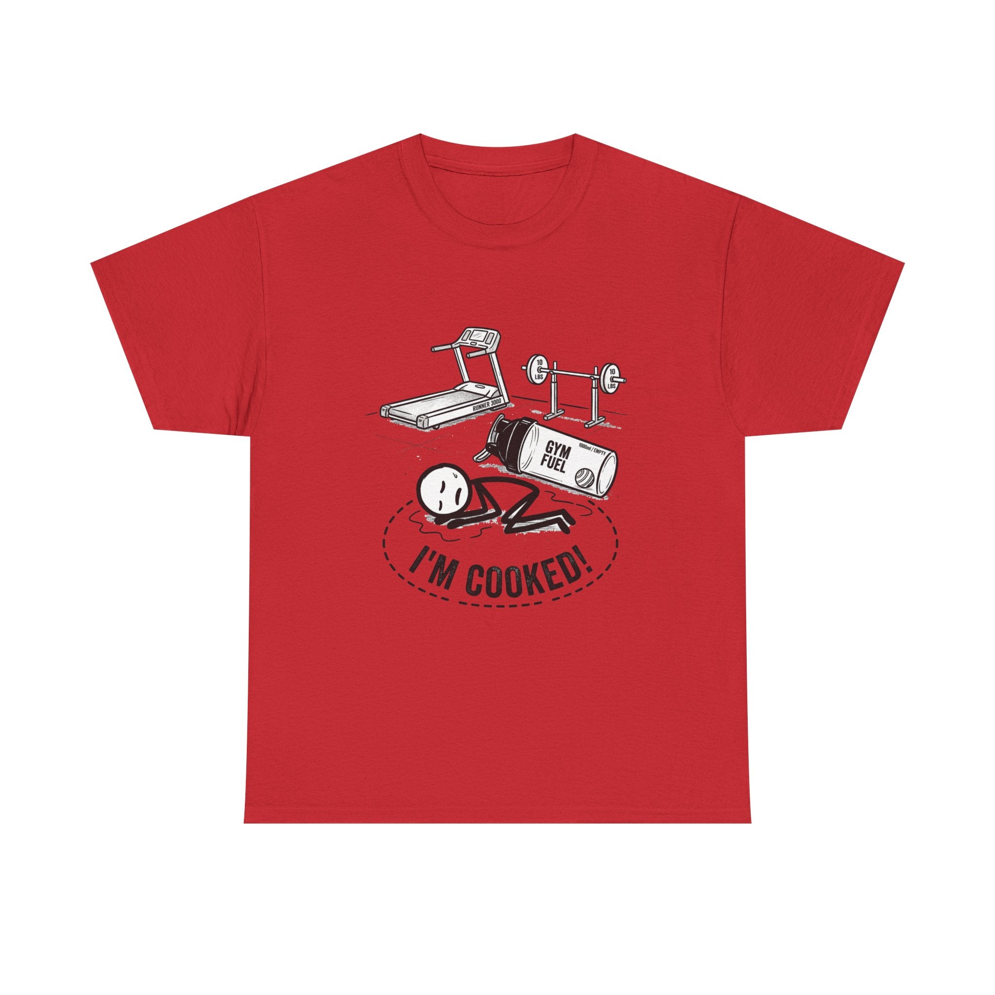 Fitness Humor T‑Shirt — "I'm Cooked!" Workout Exhaustion Tee