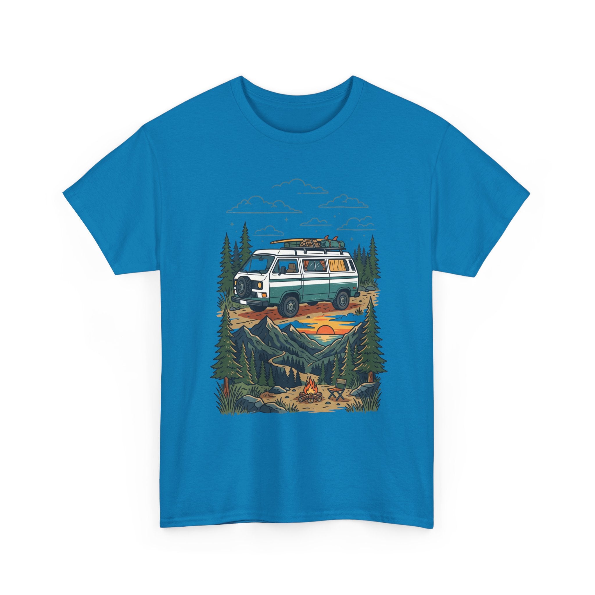 Camper Van Adventure Tee — Retro Van Camping Graphic T-Shirt