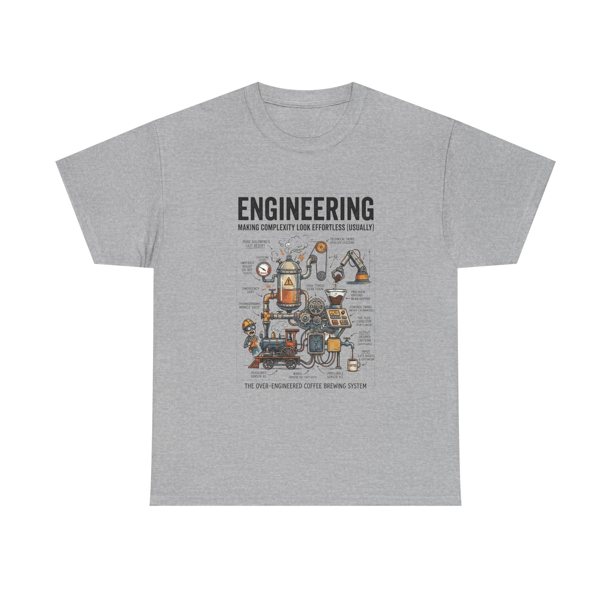 Engineering Diagram T‑Shirt — Funny STEM Illustration Tee for Engineers & Students