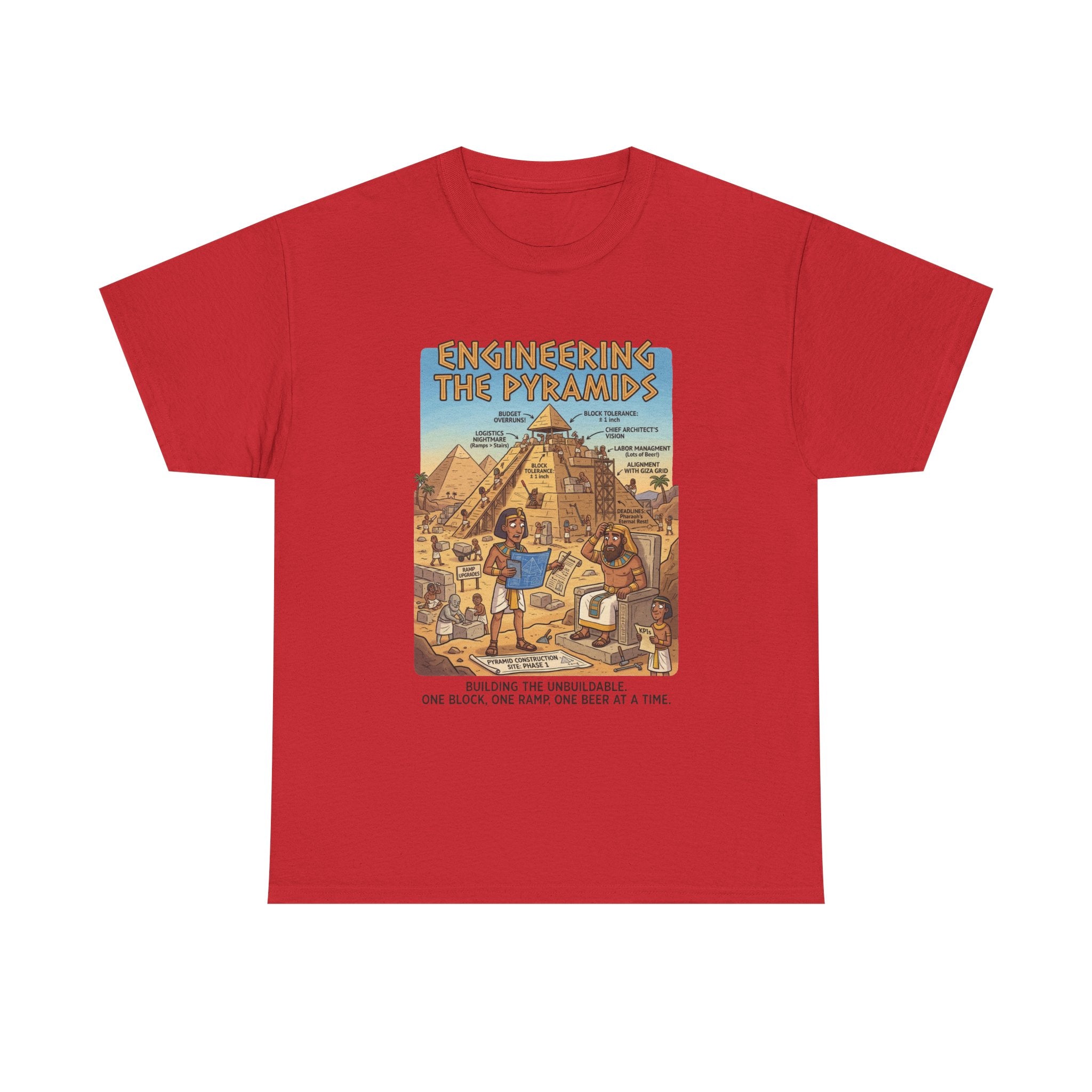 T-Shirt — "Engineering the Pyramids" Vintage Egypt Graphic Tee