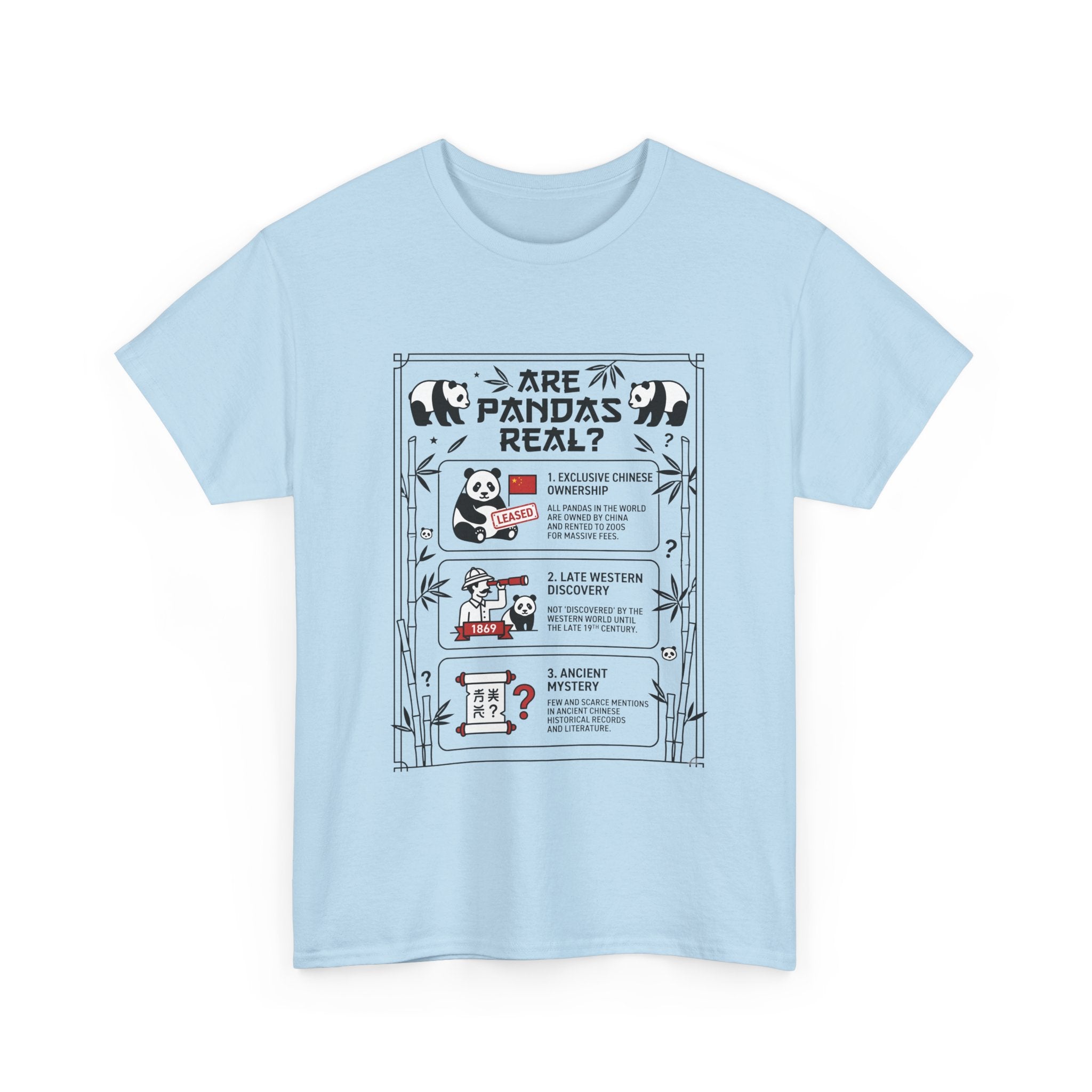 Are Pandas Real? Illustrated Infographic Tee - Funny Panda Facts T-Shirt