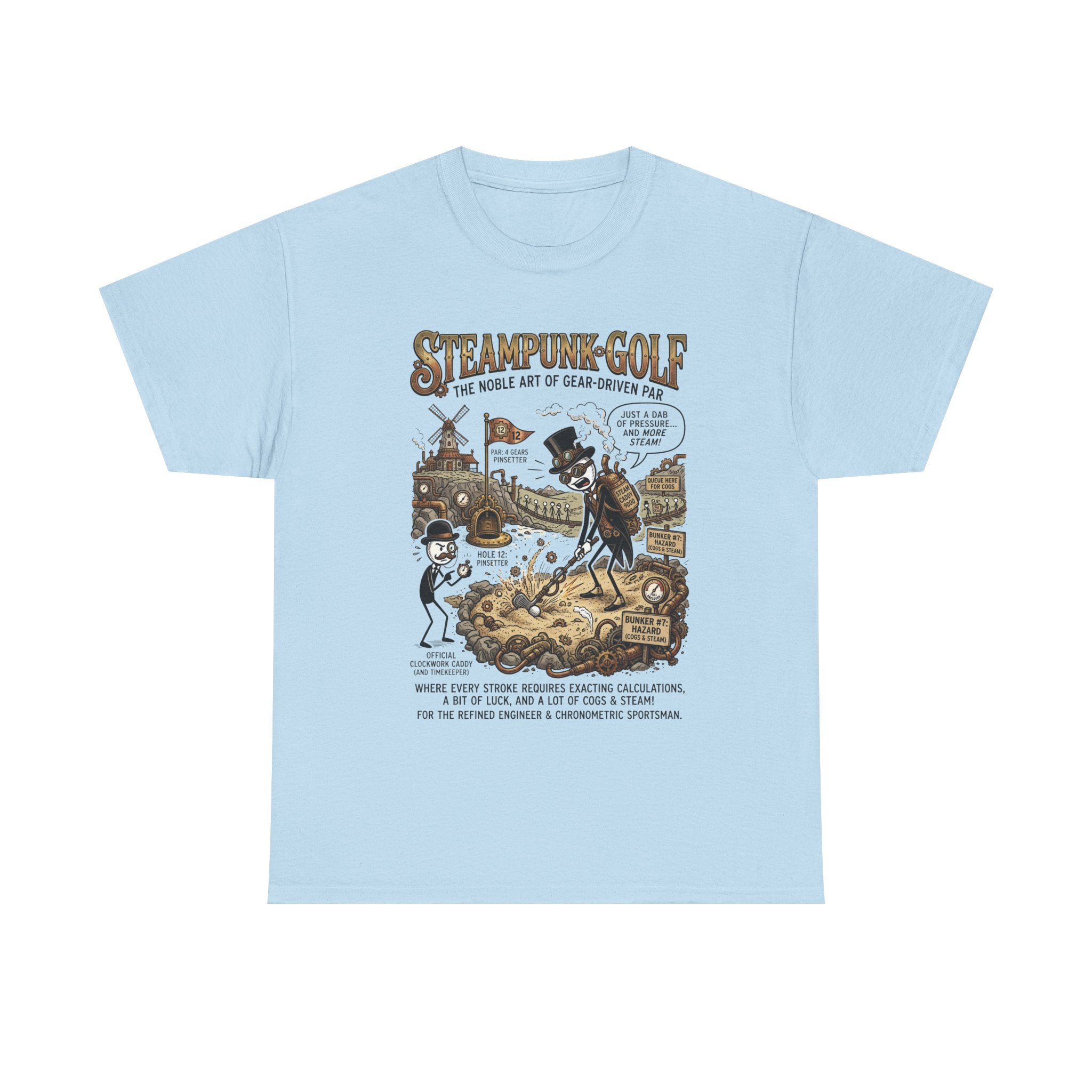 Steampunk Golf T-Shirt — Vintage Mechanical Golfers Graphic Tee