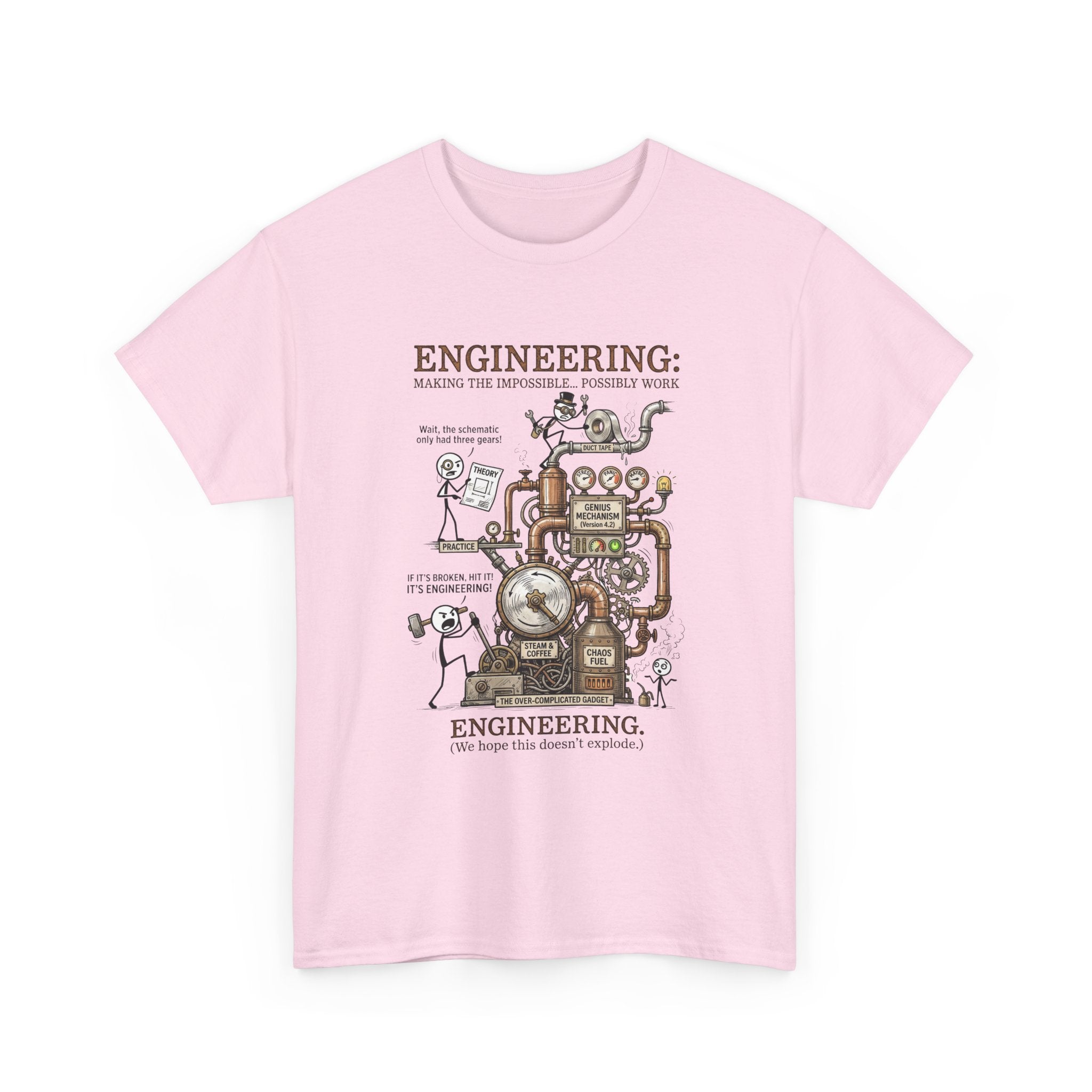 Engineering T‑Shirt – Coffee Diagram Tee (Funny "Engineering: Making the Impossible Work")
