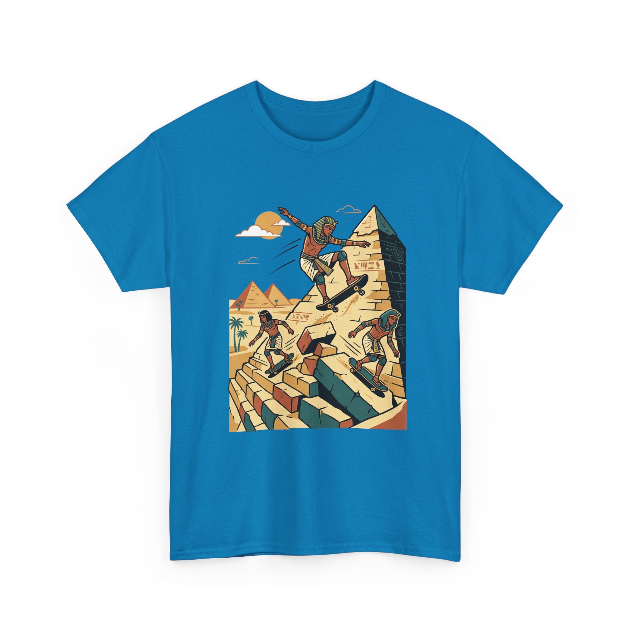 Pyramid Skateboarding Tee — Vintage Egyptian Skateboard Graphic T-Shirt