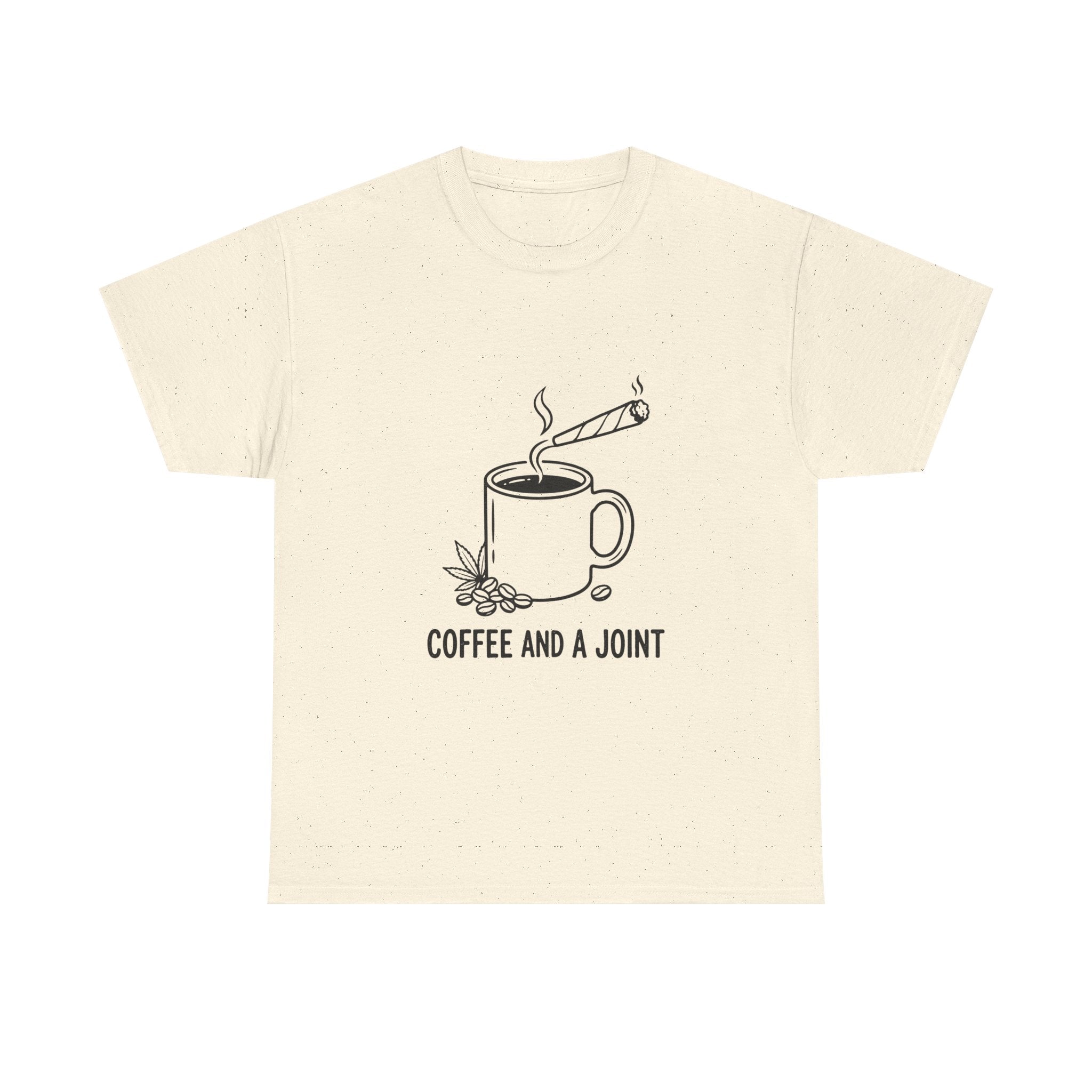 Coffee and a Joint Tee — Cannabis Coffee Minimalist T‑Shirt