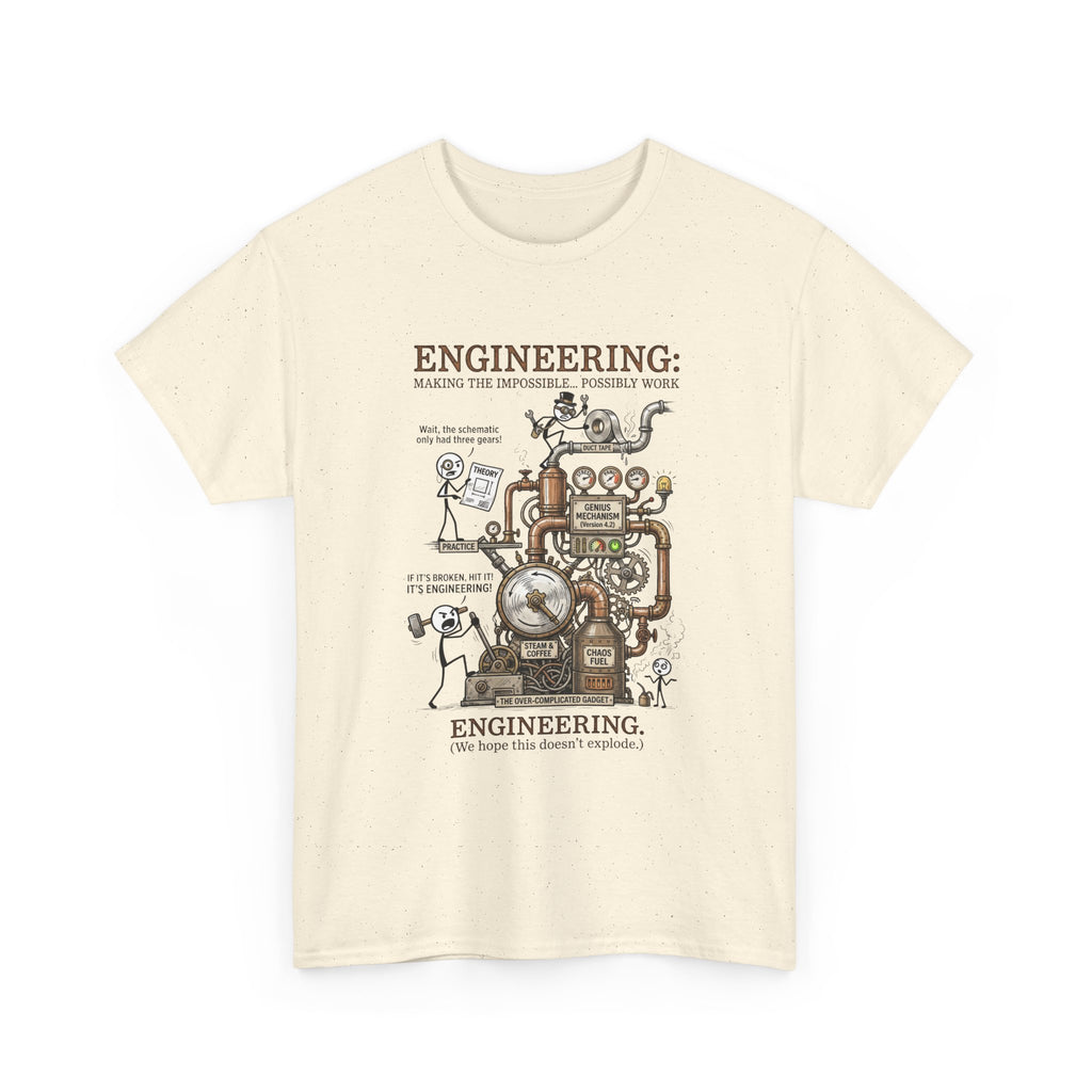 Engineering T‑Shirt – Coffee Diagram Tee (Funny "Engineering: Making the Impossible Work")