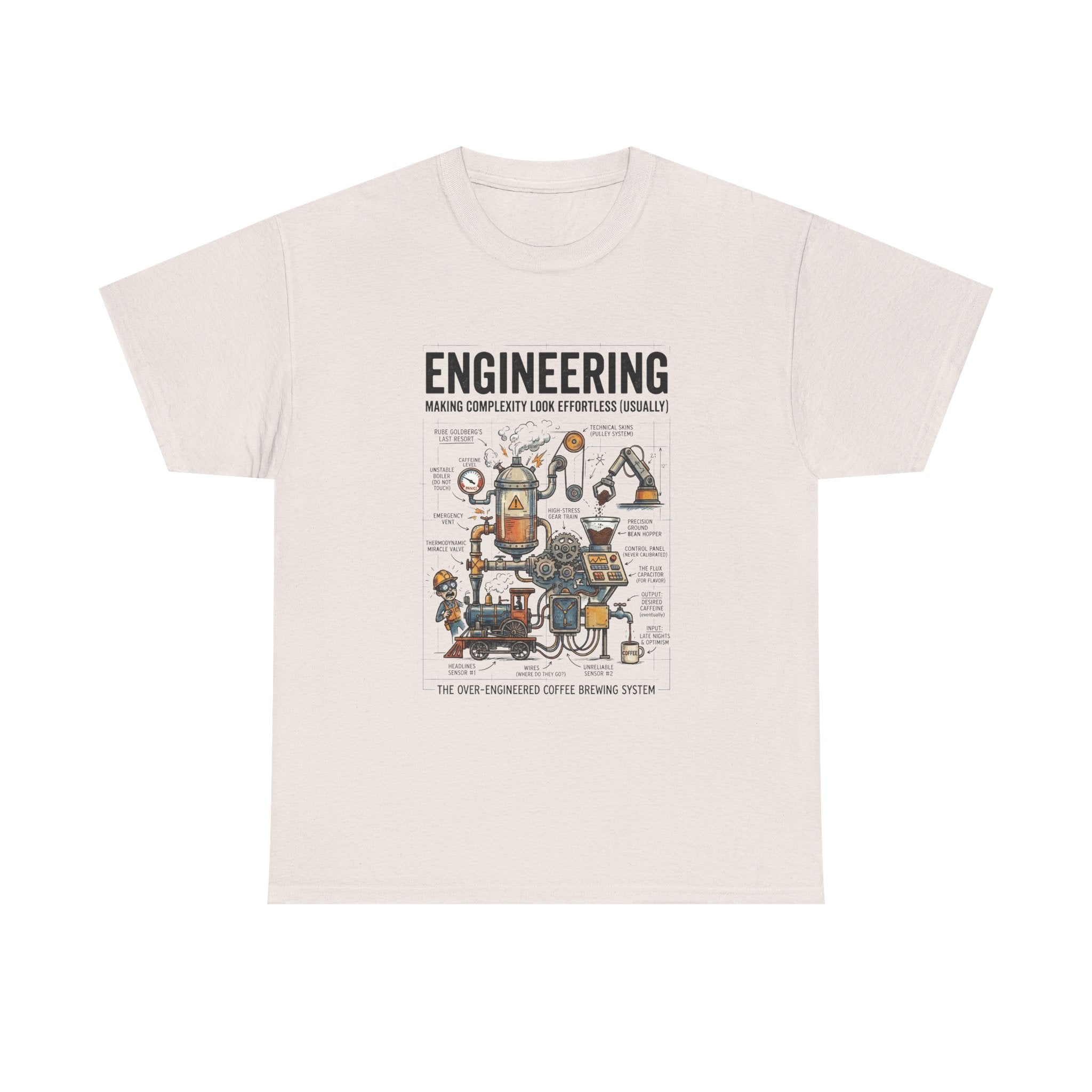 Engineering Diagram T‑Shirt — Funny STEM Illustration Tee for Engineers & Students
