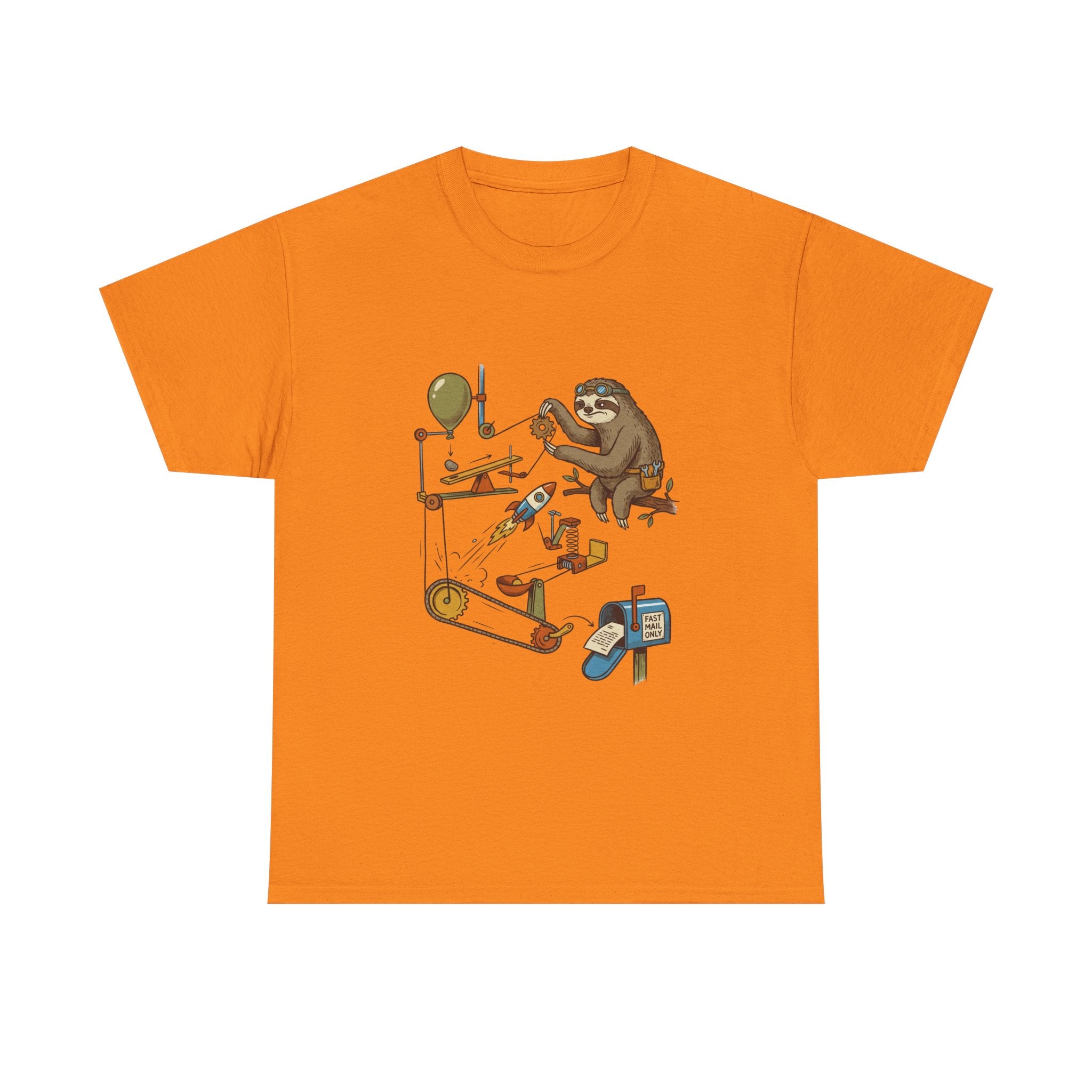 T-Shirt — Sloth Rube Goldberg Machine Graphic Tee