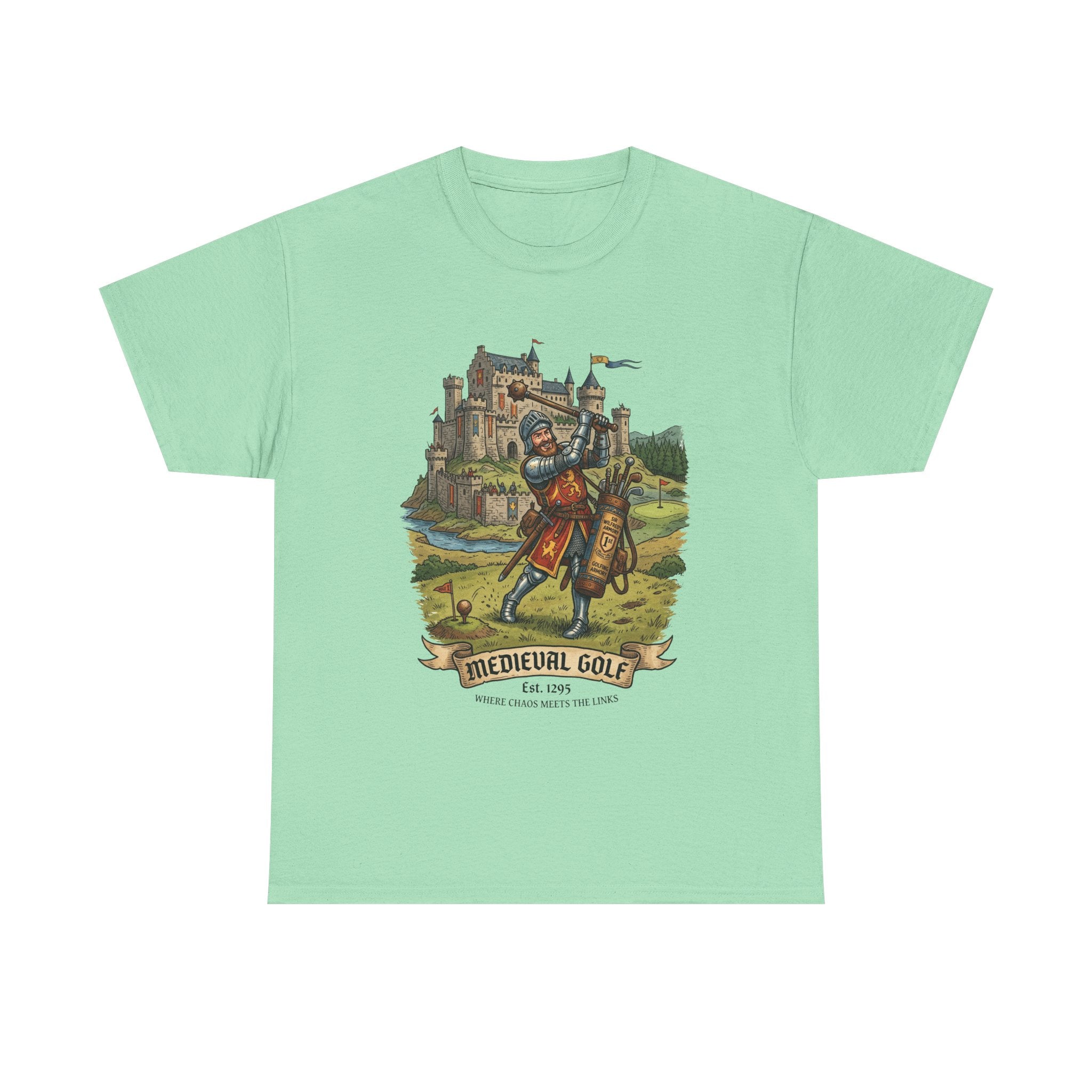 Medieval Golf T-Shirt – Vintage Knight Golfing Castle Graphic Tee