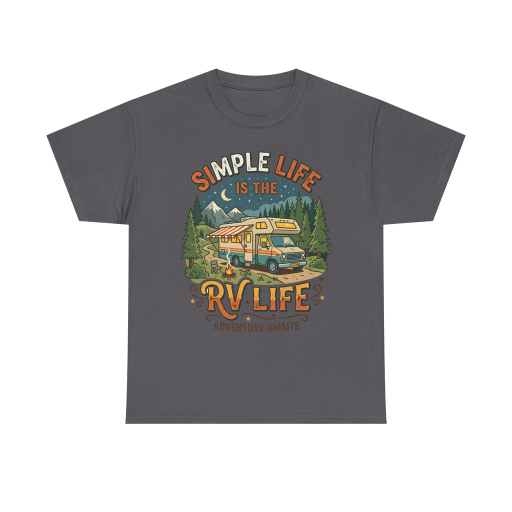 RV Life T‑Shirt — "Simple Life is the RV Life: Adventure Awaits" Camping Graphic Tee