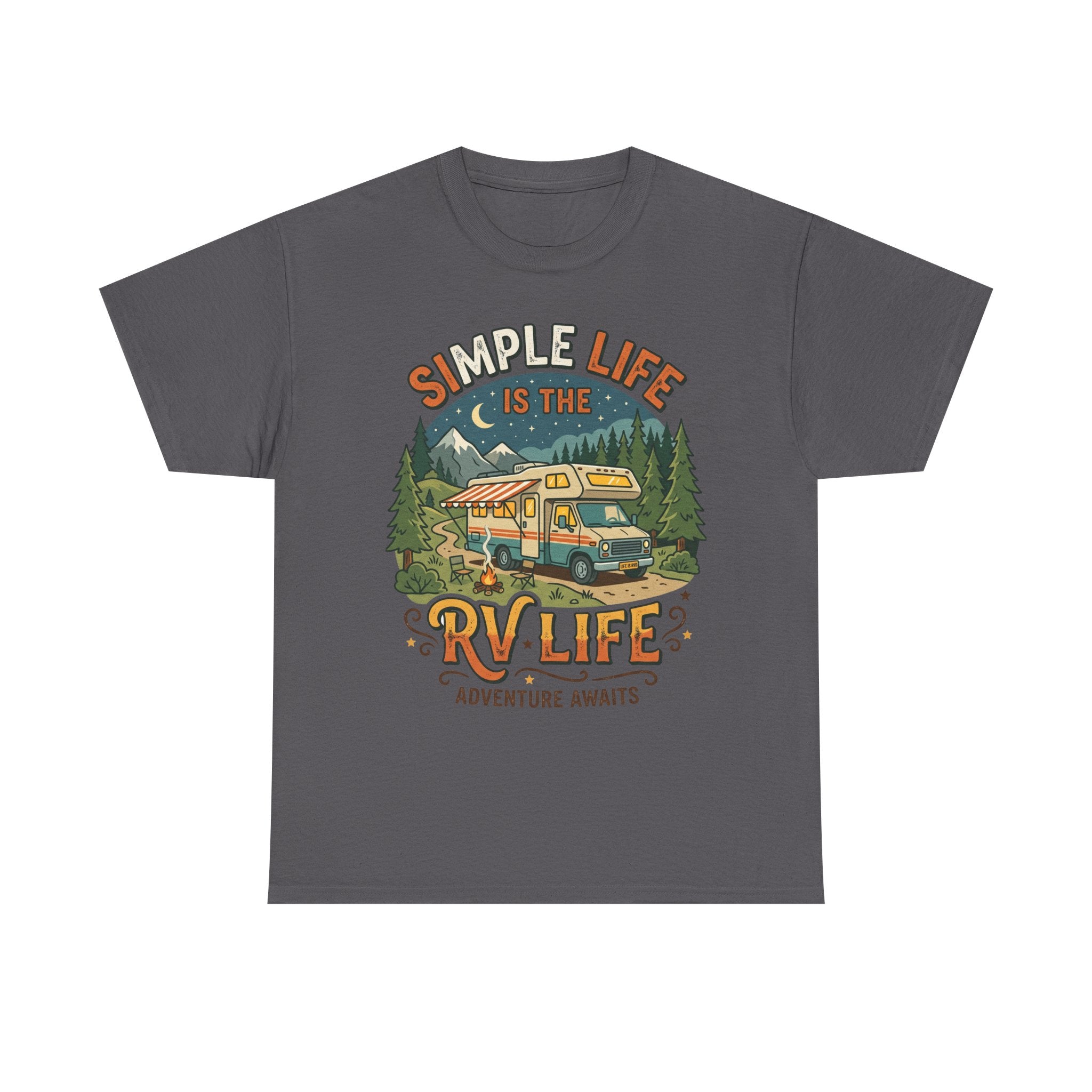 RV Life T‑Shirt — "Simple Life is the RV Life: Adventure Awaits" Camping Graphic Tee