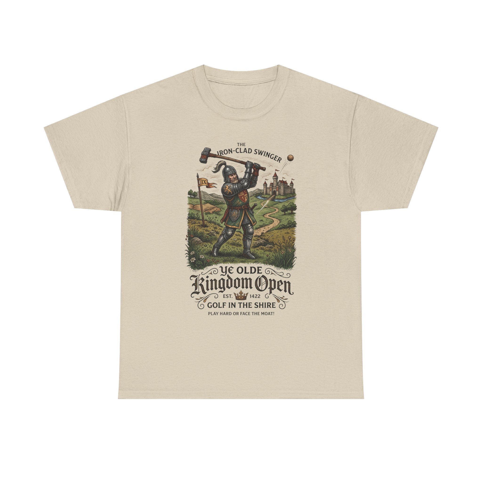 Golf T-Shirt — 'Ye Olde Kingdom Open' Vintage Medieval Golf Graphic Tee