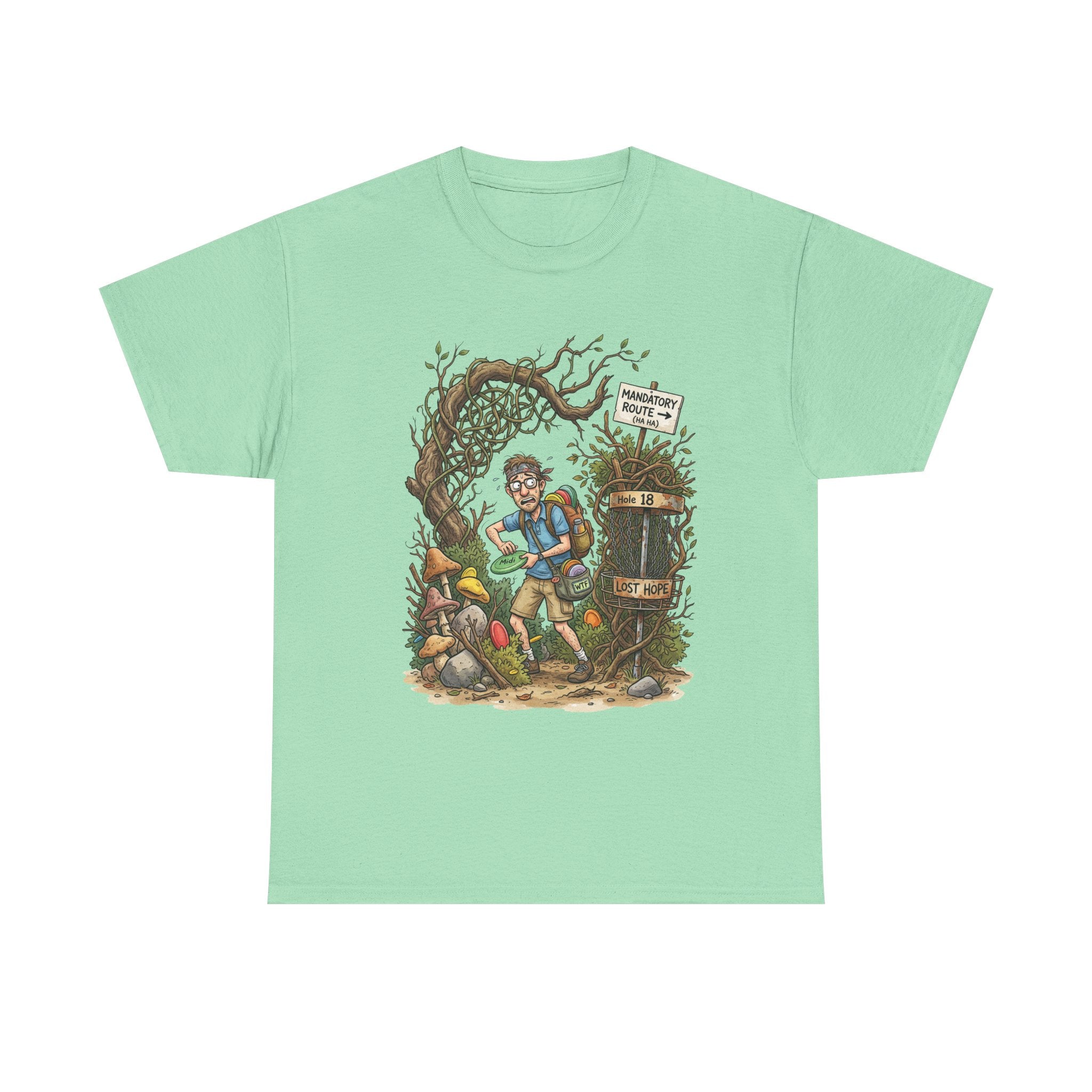 Disc Golf Graphic Tee — "Lost But Loving It" Outdoor Adventure T-Shirt