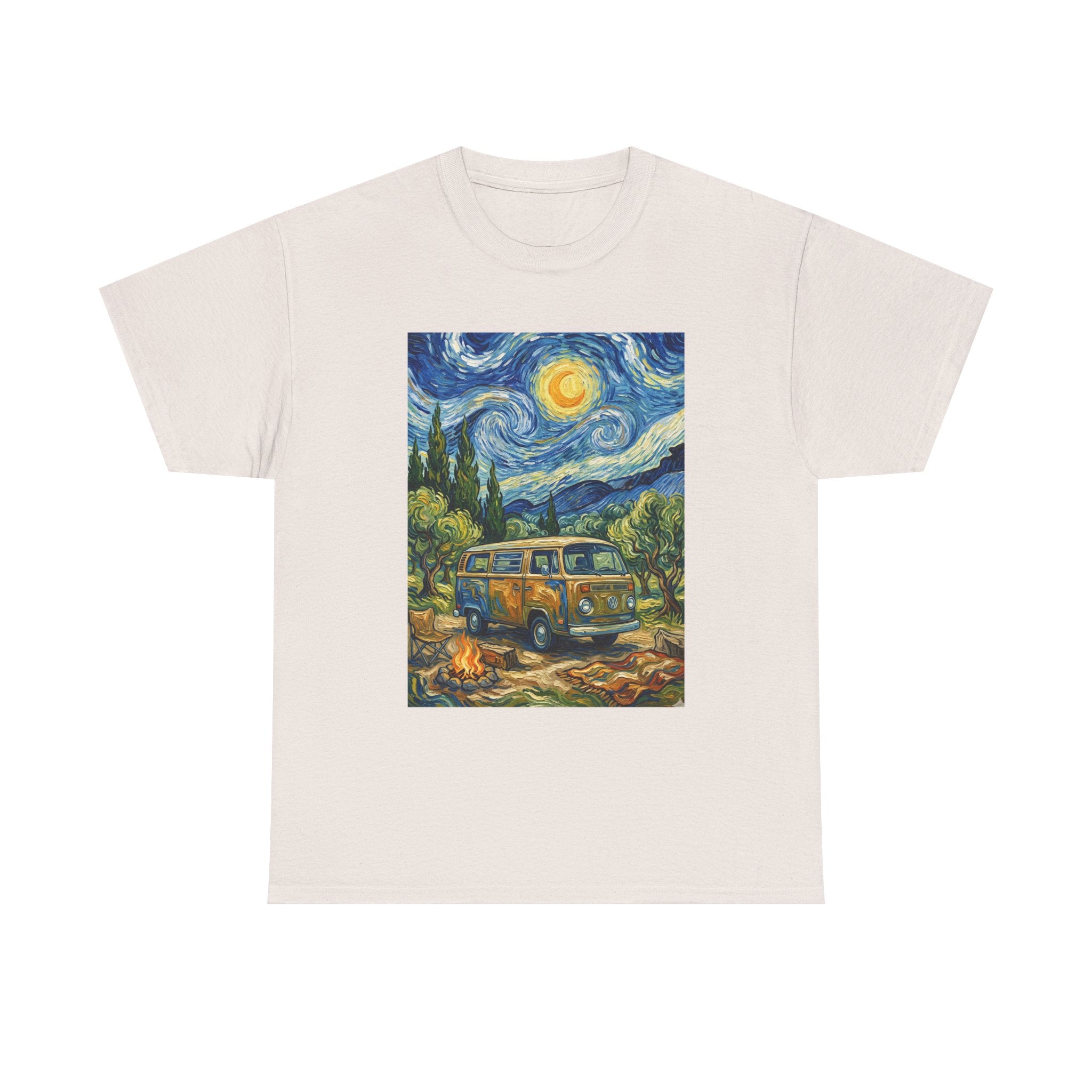 Van Gogh Night Van T-Shirt — Vintage Camper Starry Sky Tee