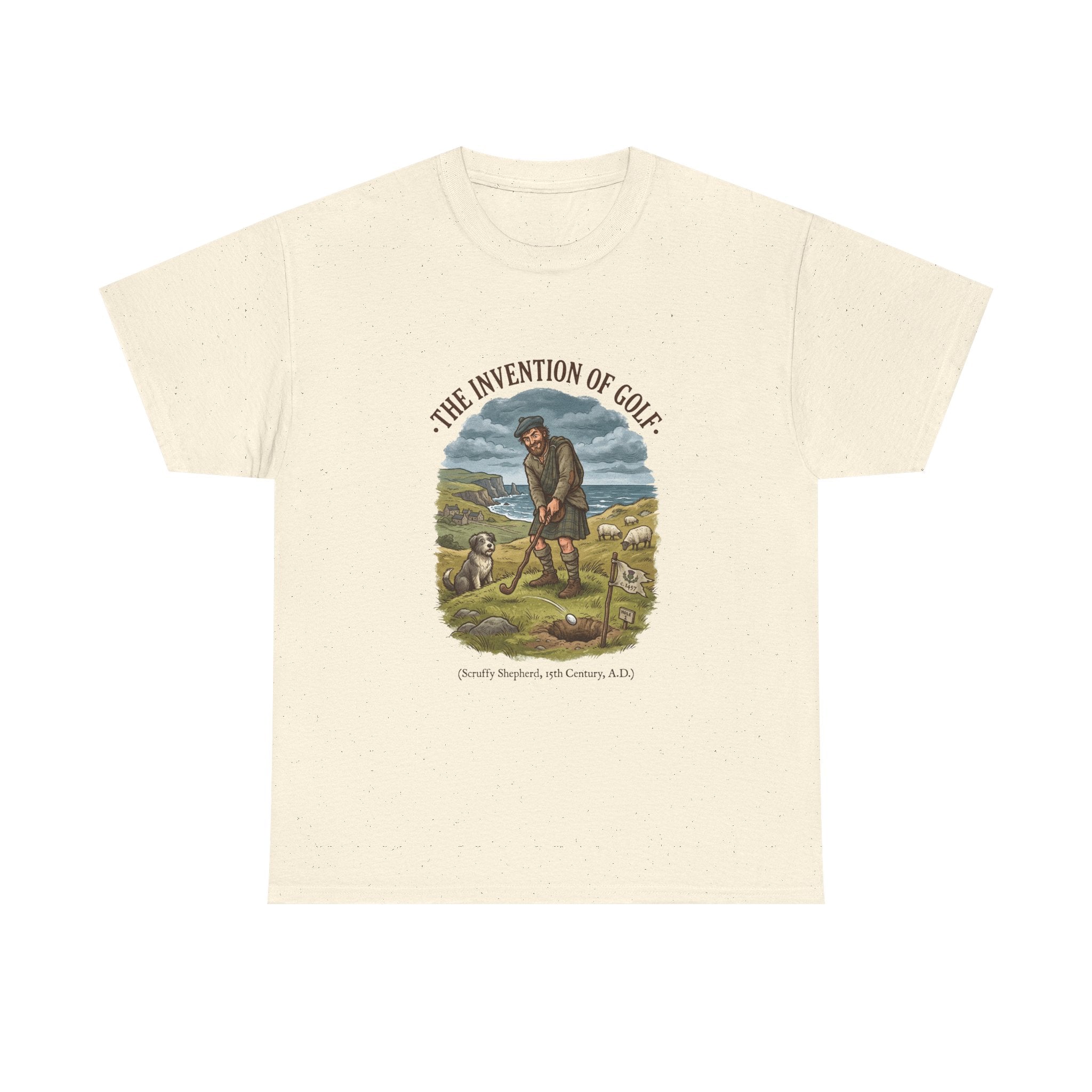 The Invention of Golf T-Shirt — Vintage Golfer Illustration Tee
