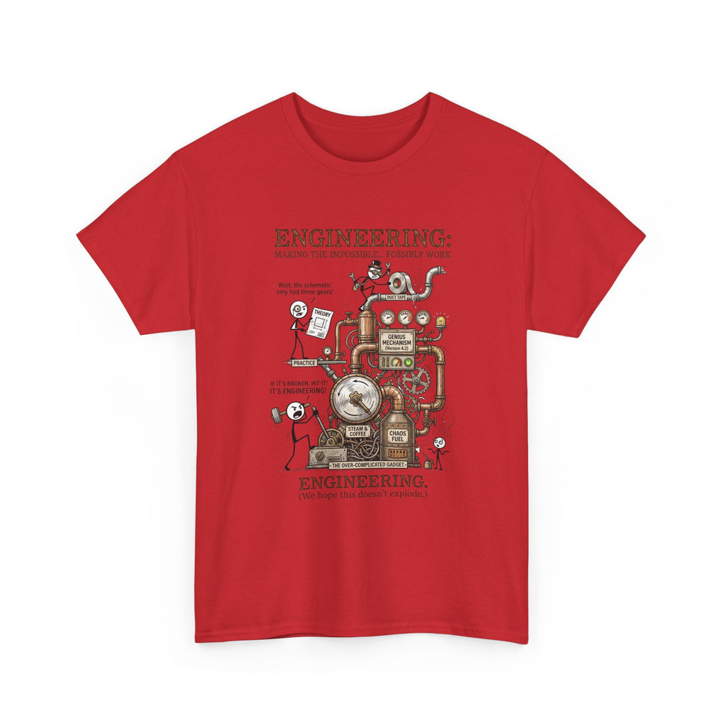 Engineering T‑Shirt – Coffee Diagram Tee (Funny "Engineering: Making the Impossible Work")