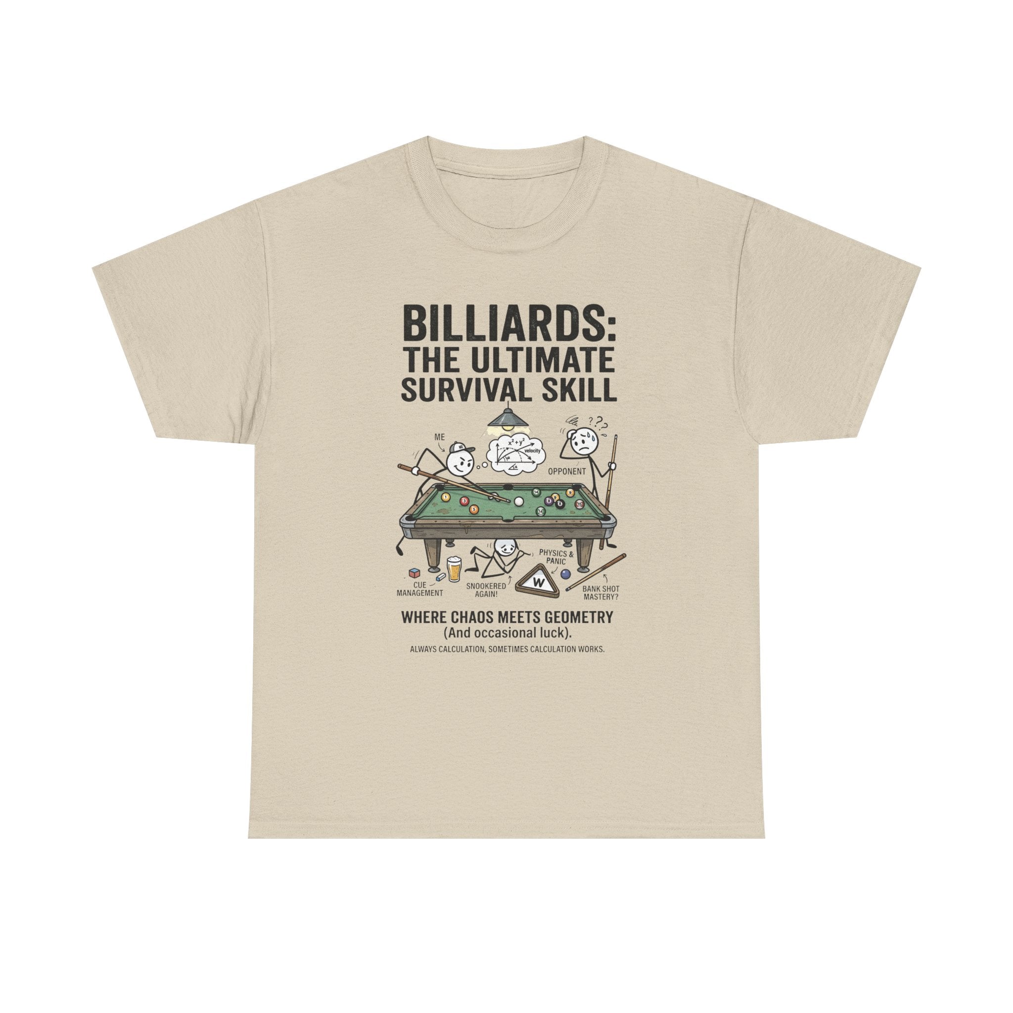 Billiards: The Ultimate Survival Skill T-Shirt — Funny Pool Humor Tee