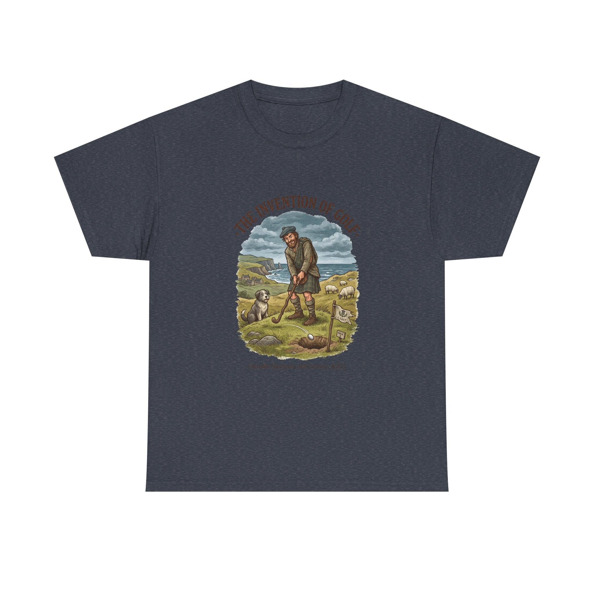 The Invention of Golf T-Shirt — Vintage Golfer Illustration Tee