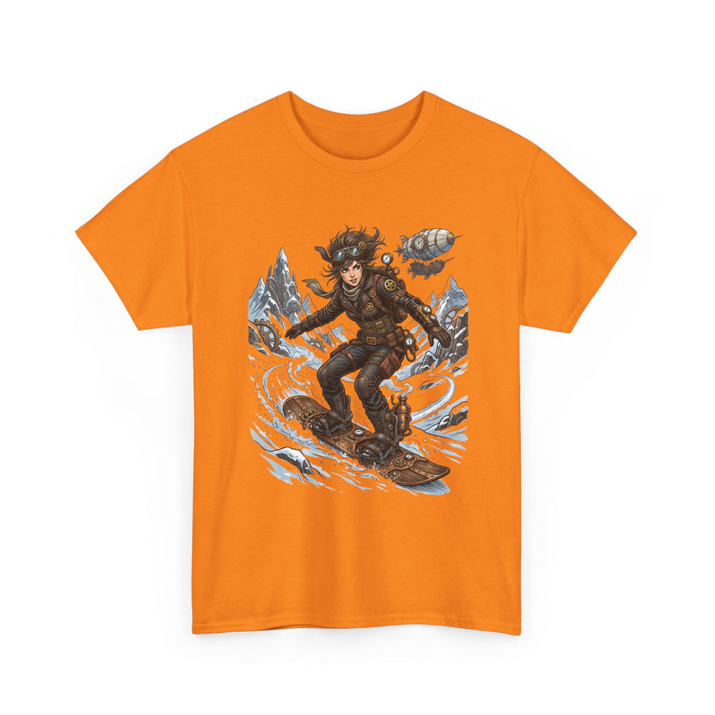 Steampunk Girl Snowboarder Graphic Tee — Winter Snowboarding Adventure Shirt