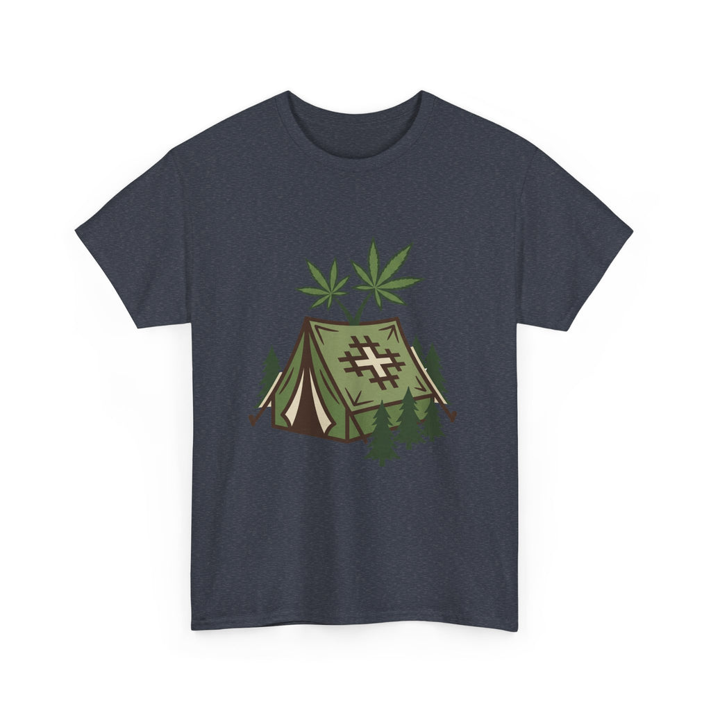 Camping Tent Cannabis T-Shirt – Weed Outdoor Adventure Graphic Tee