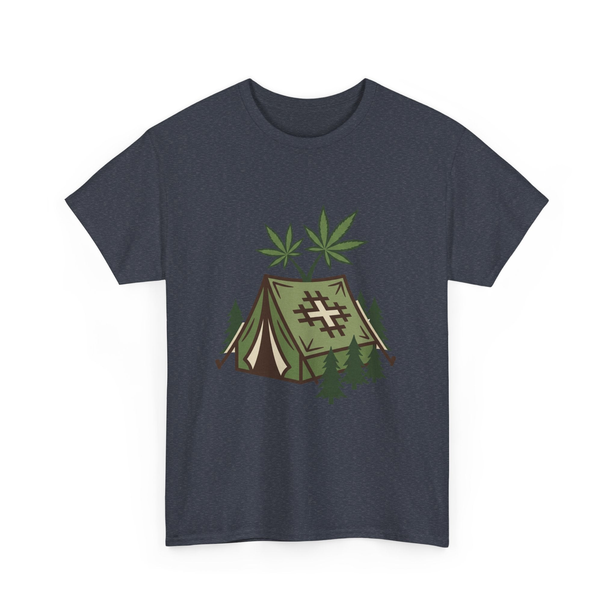 Camping Tent Cannabis T-Shirt – Weed Outdoor Adventure Graphic Tee
