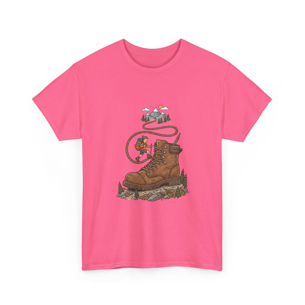 Hiking Boot Adventure Graphic Tee — Outdoor Trail Camper Shirt