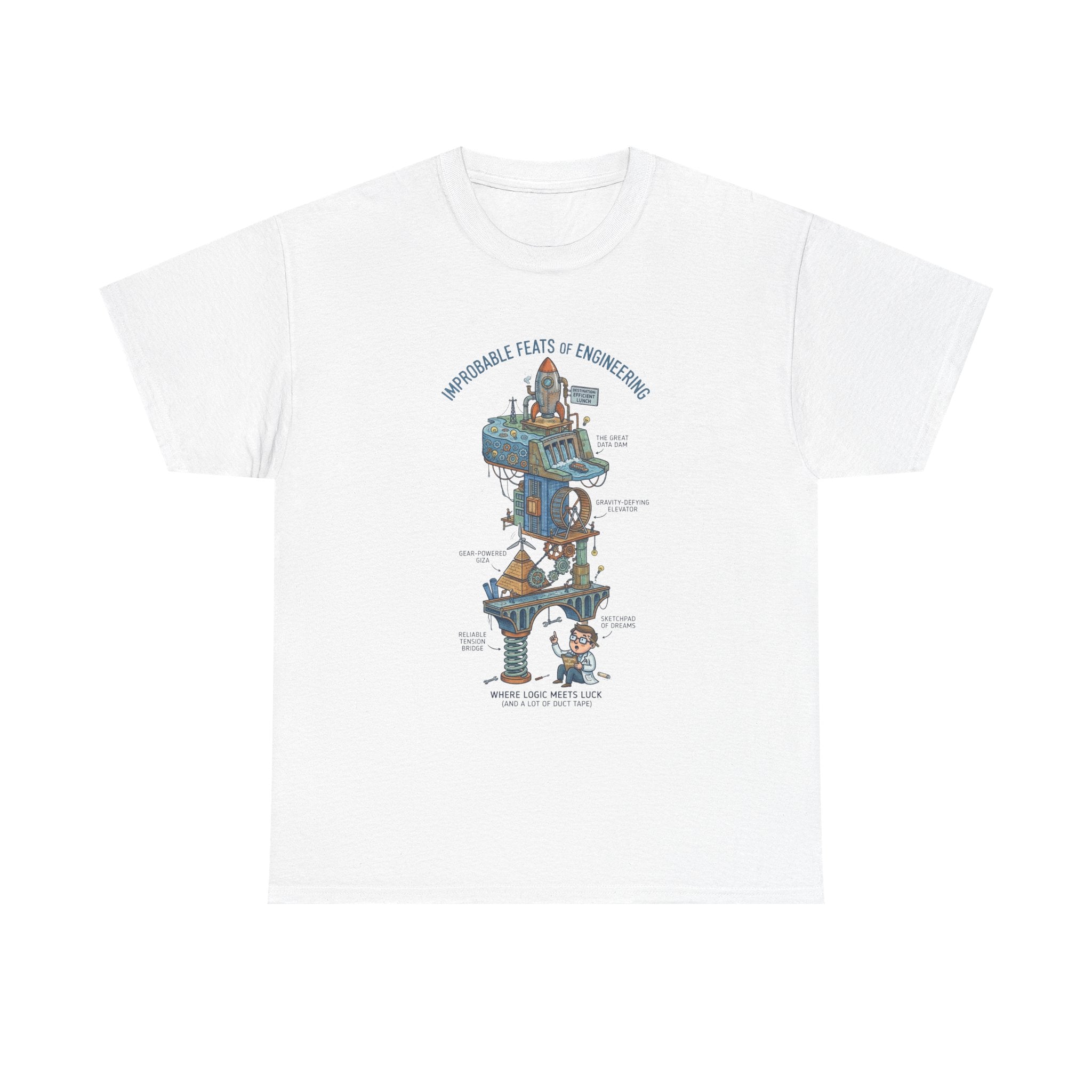 Engineering Feats T‑Shirt — Engineering Diagram Tee
