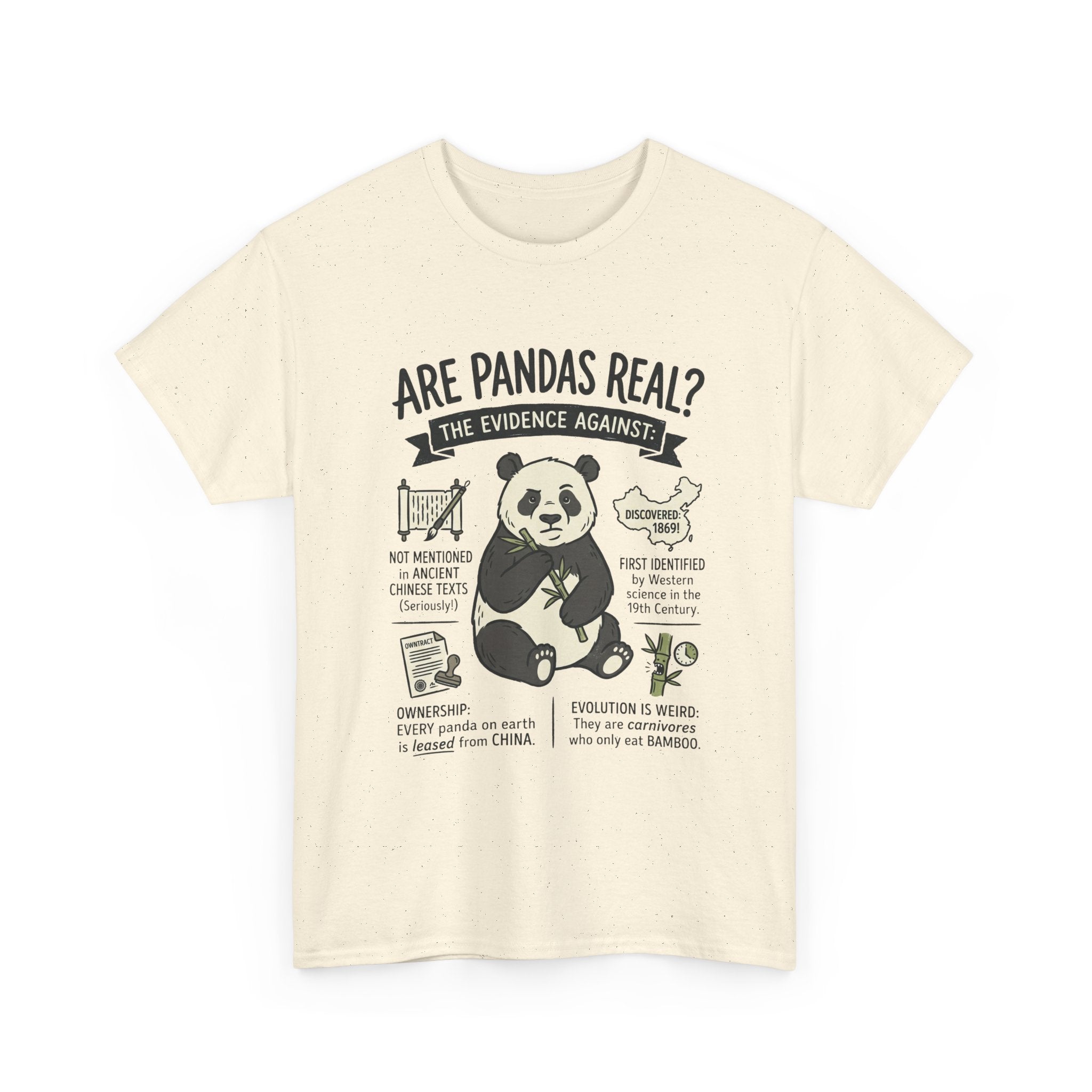 Are Pandas Real? Graphic Tee — Funny Panda Infographic T-Shirt