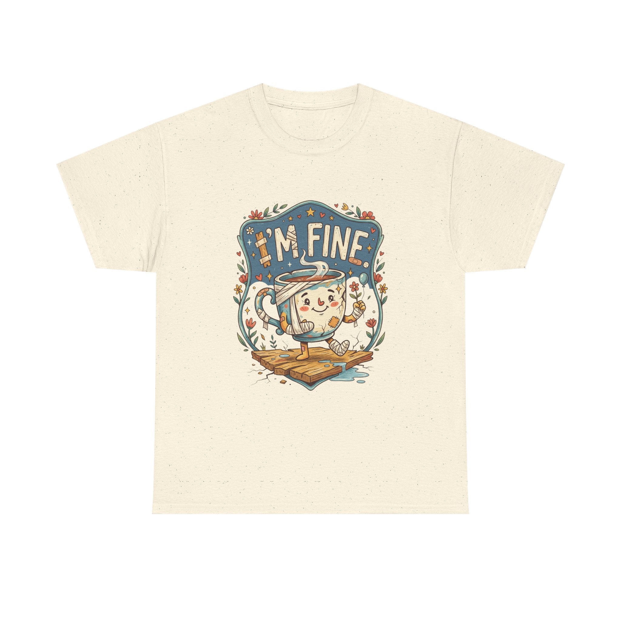 T-Shirt - 'I'm Fine' Cute Kettle Graphic Tee, Cozy Tea Lover Gift