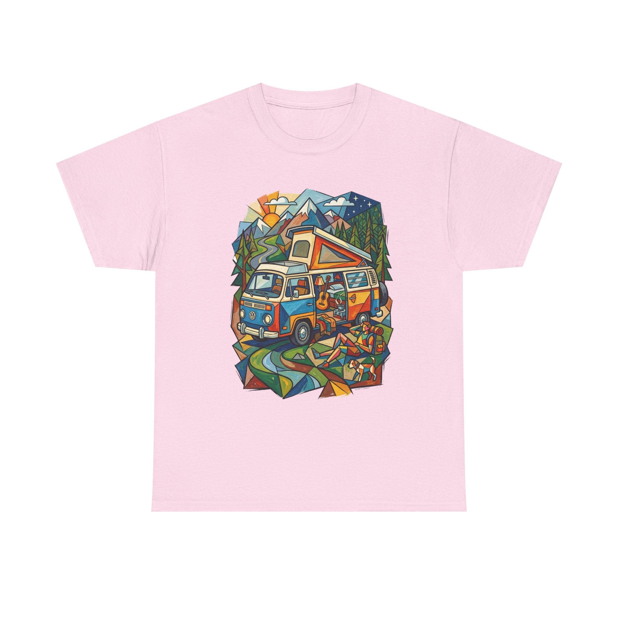 Van Life Camper Van T-Shirt – Retro Mountain Adventure Tee
