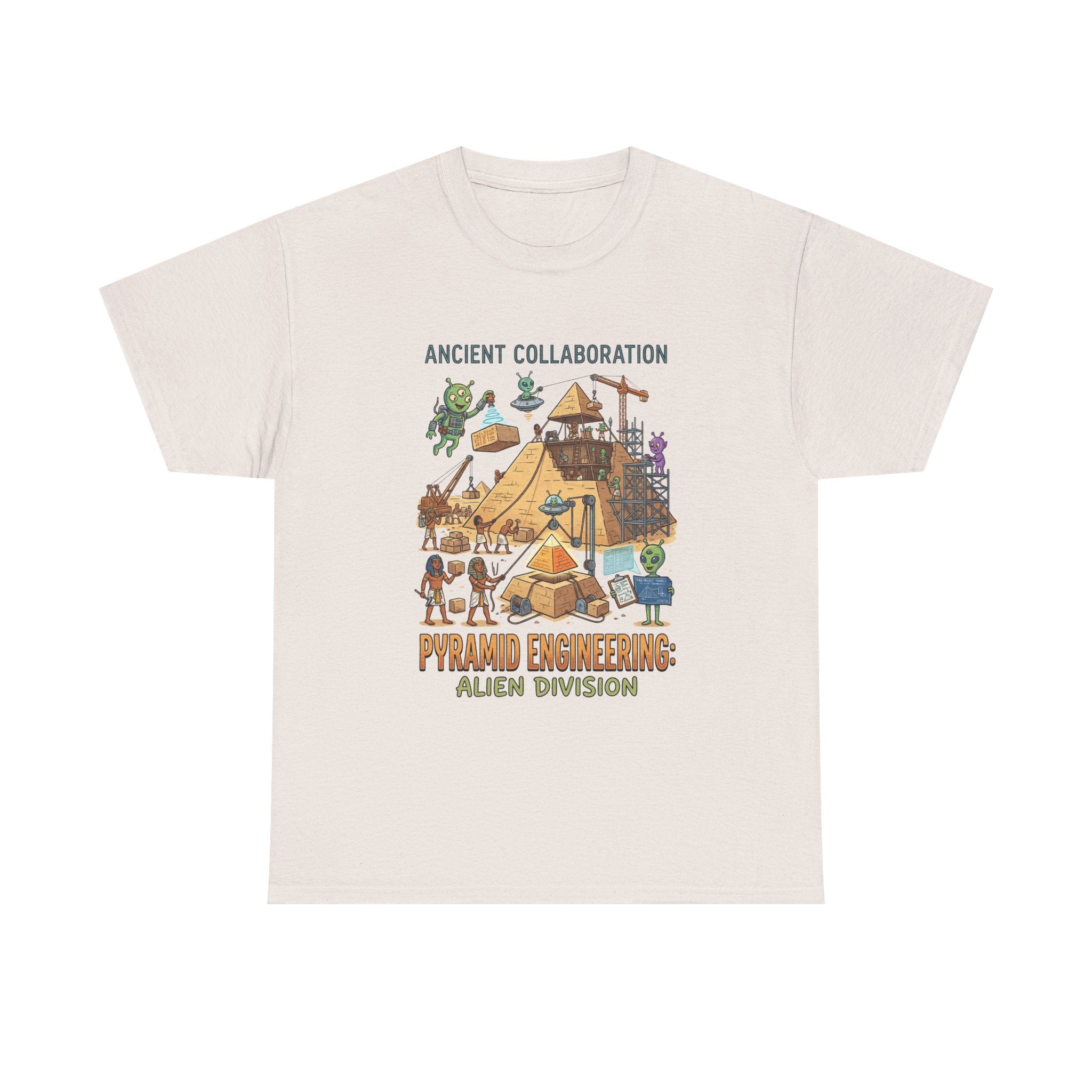 Pyramid Engineering Tee — "Ancient Collaboration" Alien Division Graphic Shirt