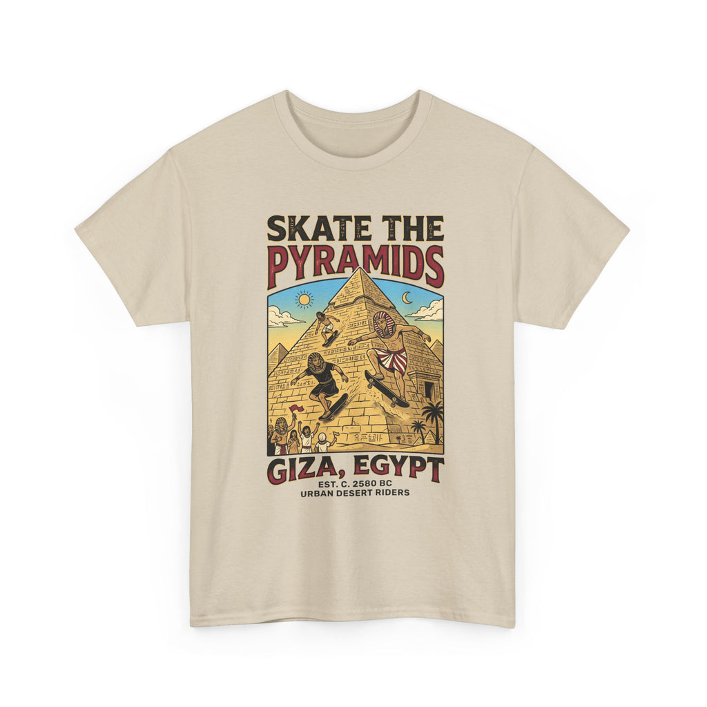 Skate The Pyramids Tee — Giza Egypt Skateboarding Graphic T-Shirt