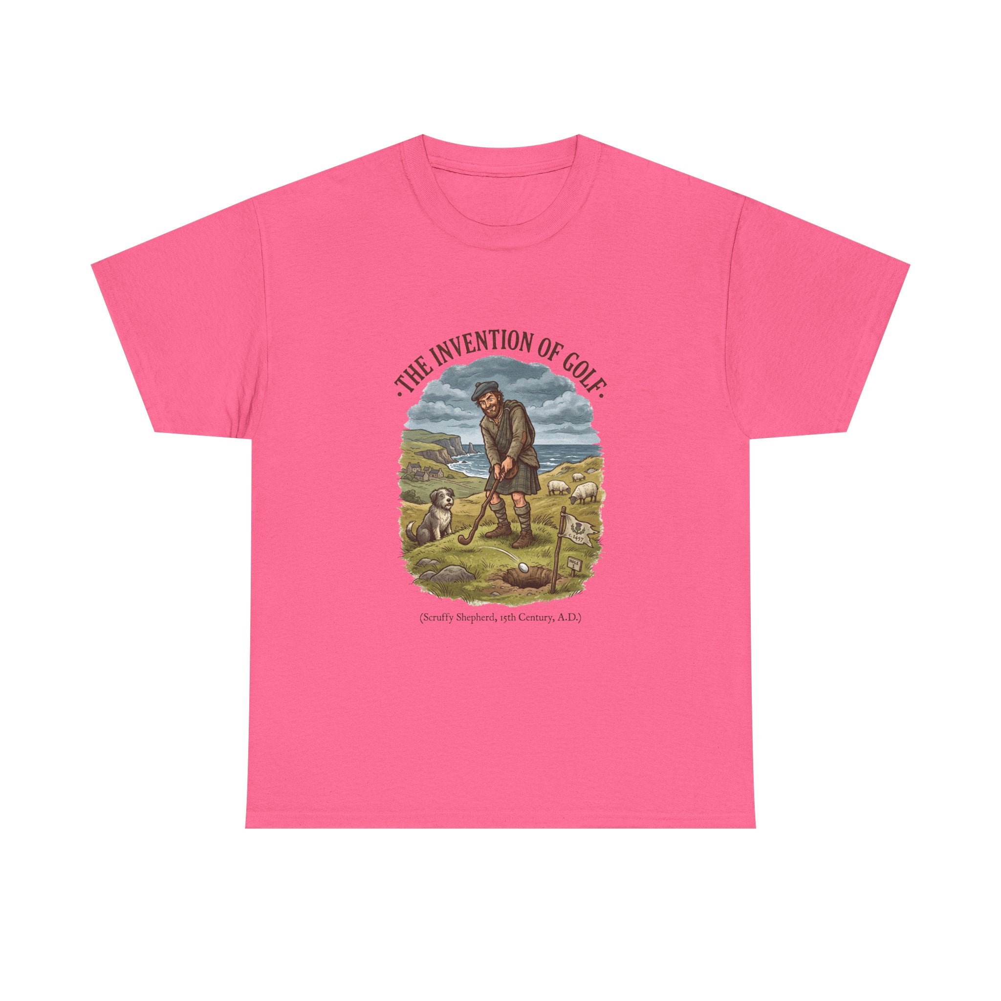 The Invention of Golf T-Shirt — Vintage Golfer Illustration Tee