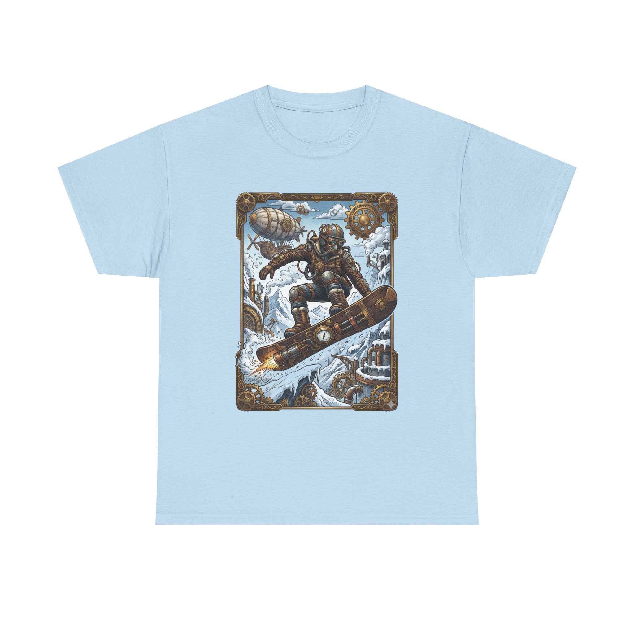 Steampunk Snowboarder Tee — Vintage Deep-Sea Snowboarding Graphic Shirt
