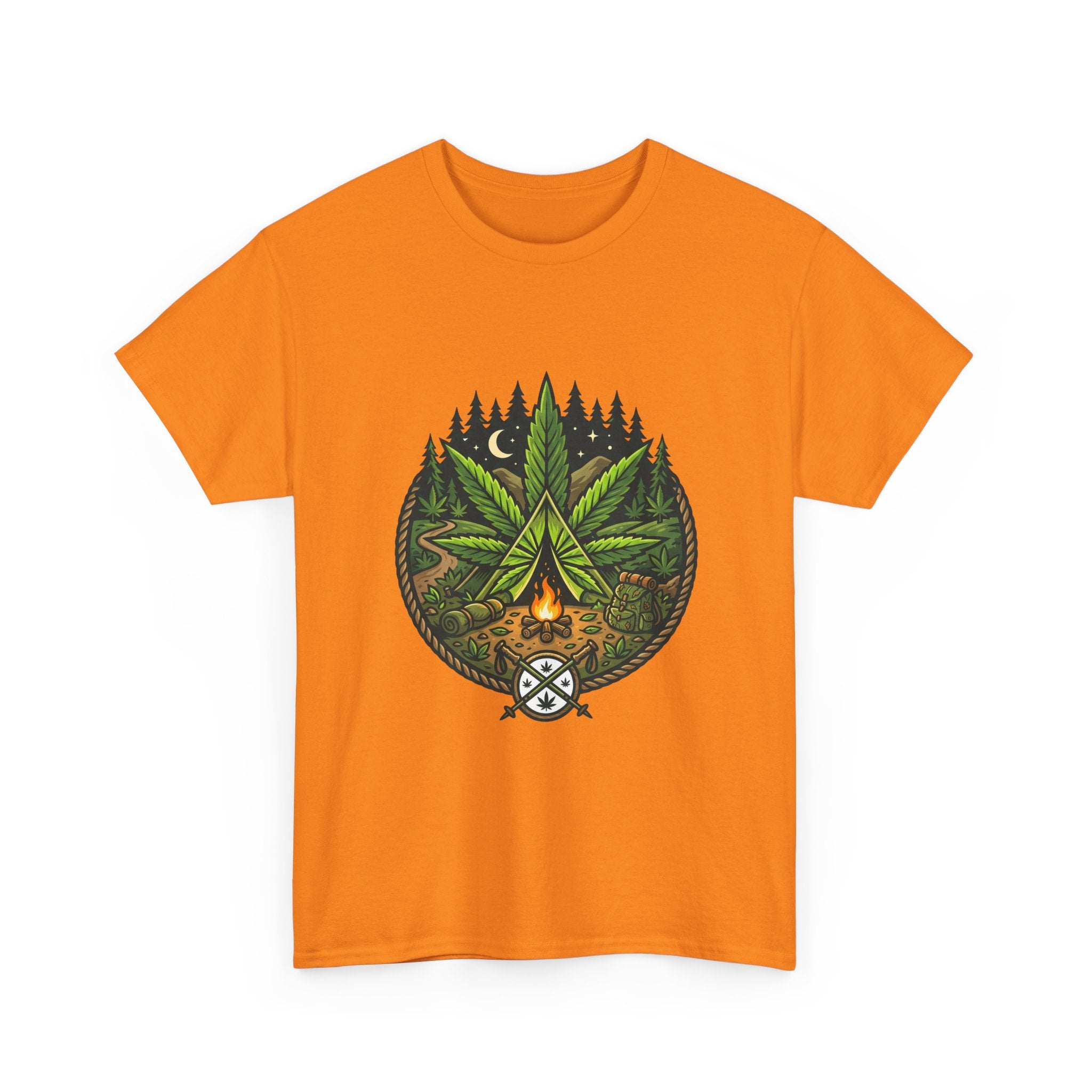 T-Shirt — Campfire Cannabis Leaf Graphic Tee
