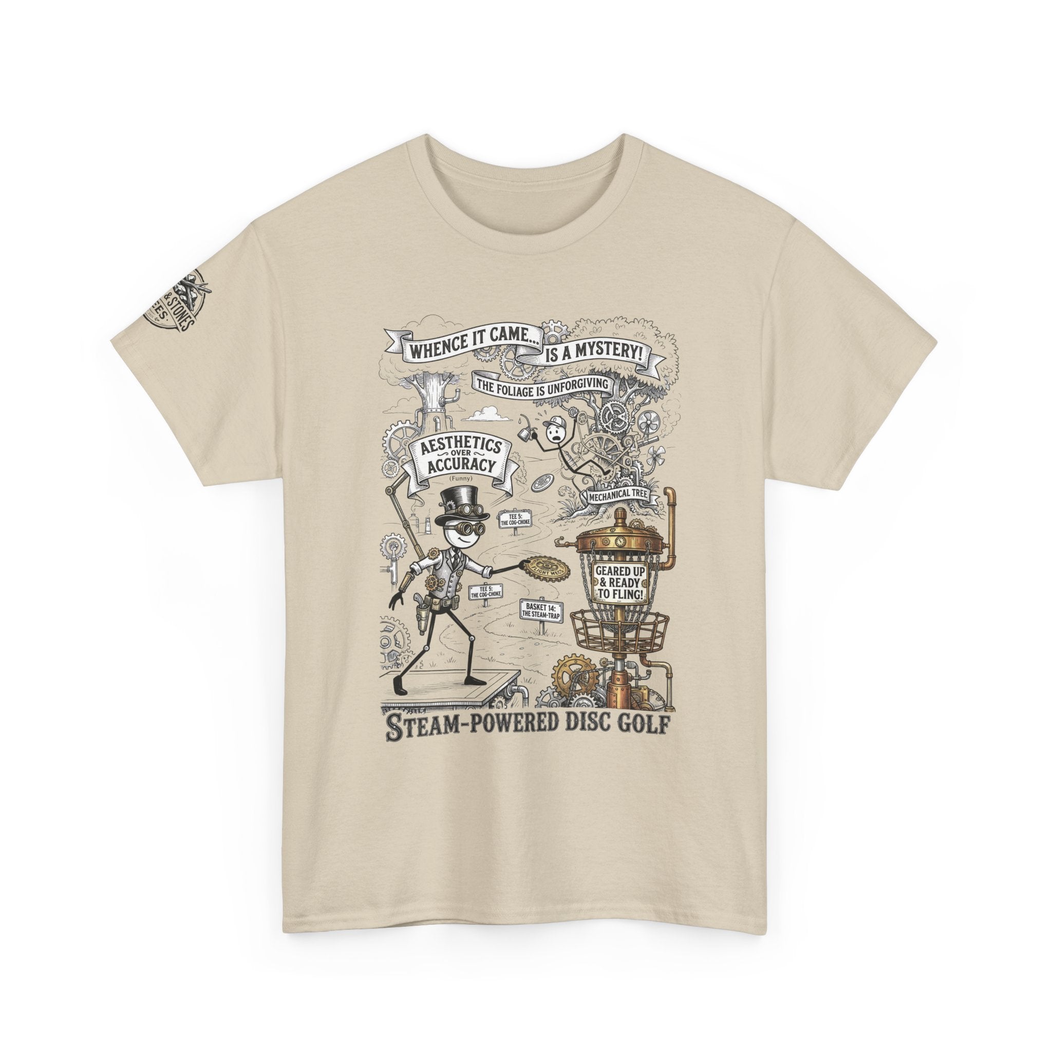 Steam-Powered Disc Golf T-Shirt | Steampunk Disc Golf Design