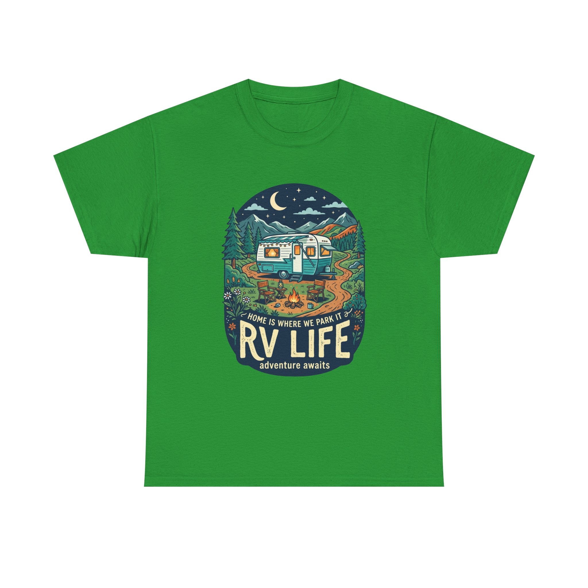 RV Life T-Shirt — Retro Camper Graphic Tee (“Home Is Where We Park It”)
