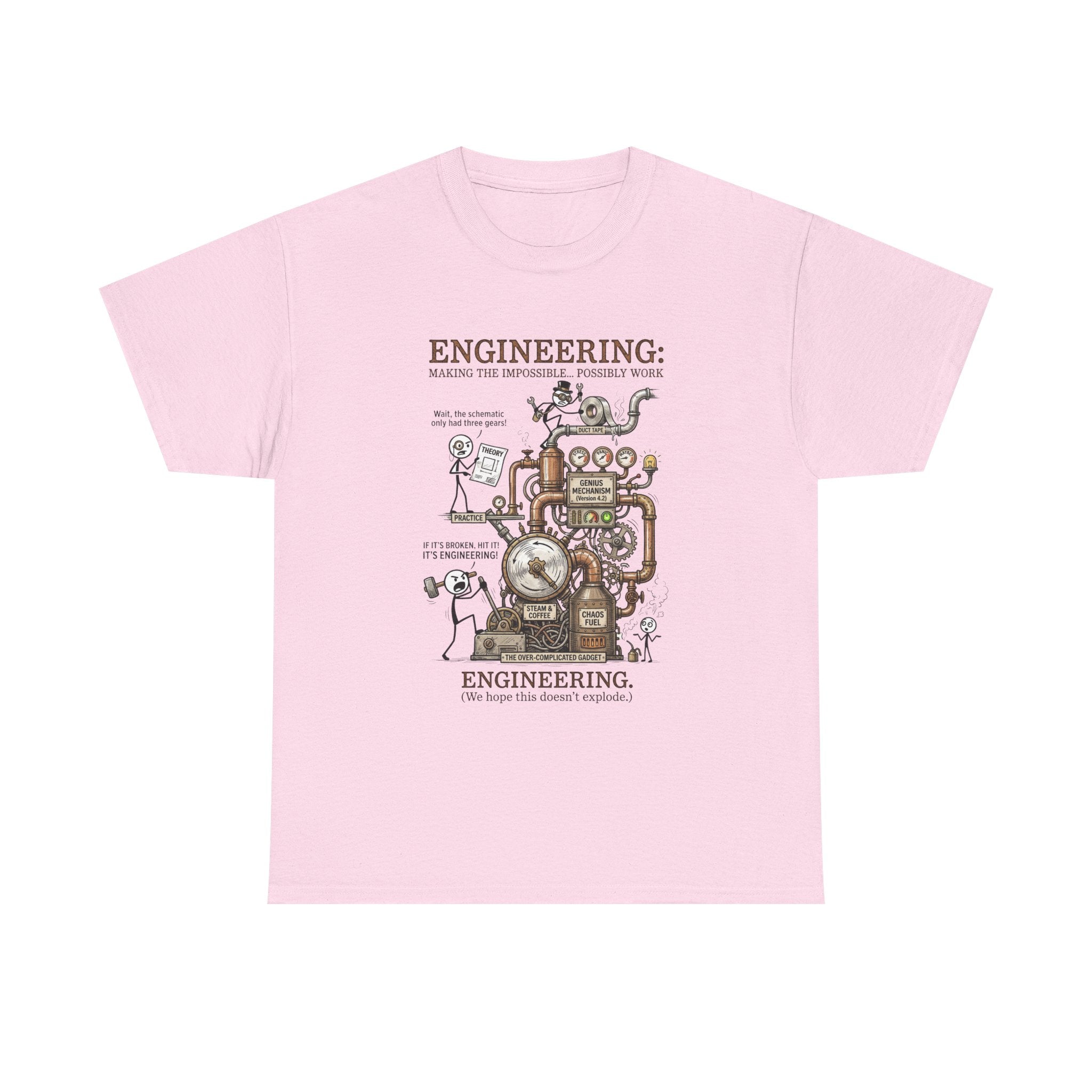 Engineering T‑Shirt – Coffee Diagram Tee (Funny "Engineering: Making the Impossible Work")
