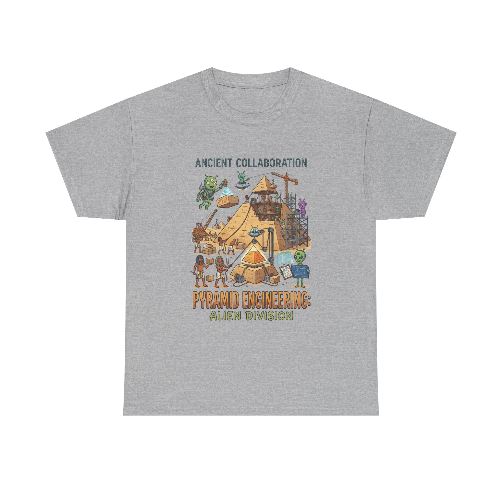 Pyramid Engineering Tee — "Ancient Collaboration" Alien Division Graphic Shirt