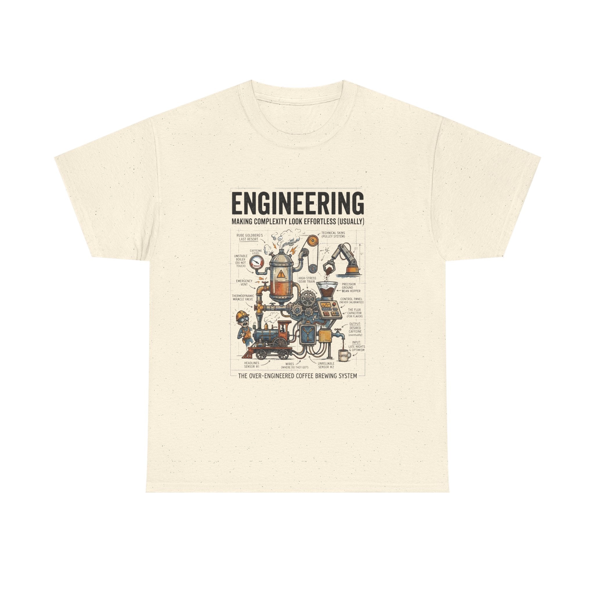 Engineering Diagram T‑Shirt — Funny STEM Illustration Tee for Engineers & Students