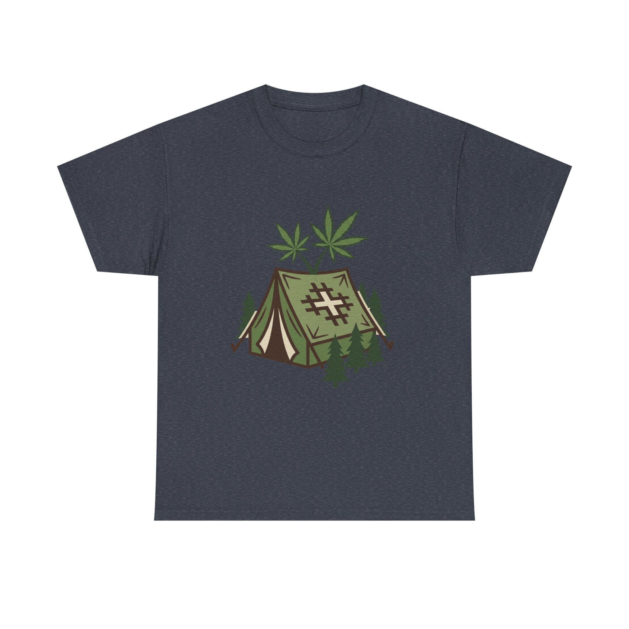 Camping Tent Cannabis T-Shirt – Weed Outdoor Adventure Graphic Tee
