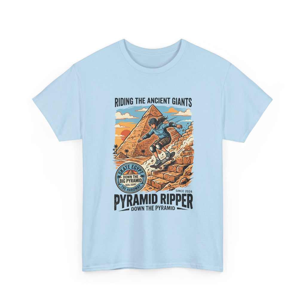 Pyramid Skateboarder T-Shirt — 'Riding the Ancient Giants' Vintage Surf Graphic