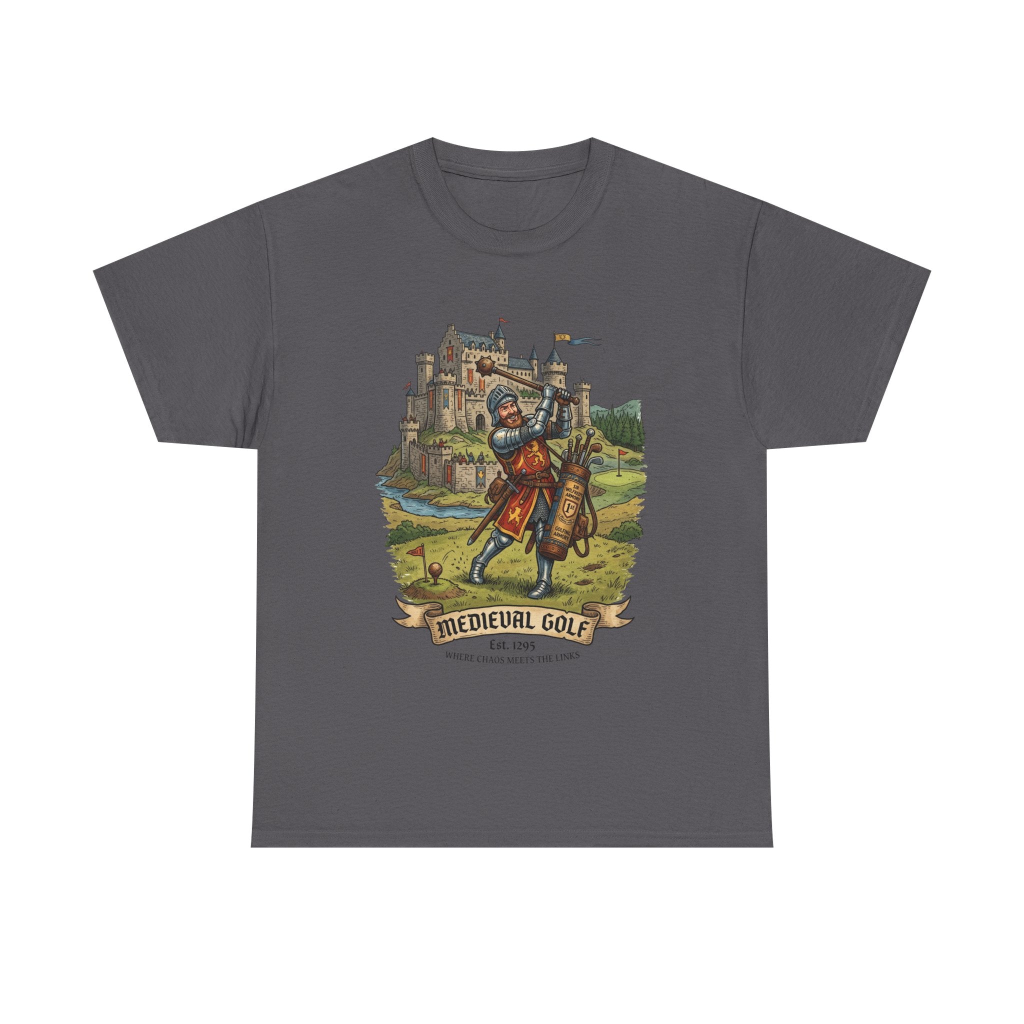 Medieval Golf T-Shirt – Vintage Knight Golfing Castle Graphic Tee