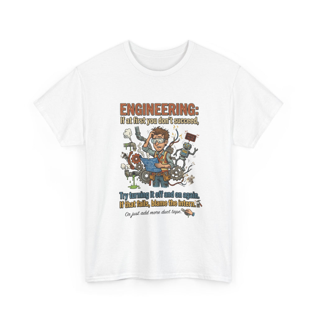 Engineering T-Shirt – Funny "If at first you don't succeed... Try bending it" Graphic Tee for Engineers