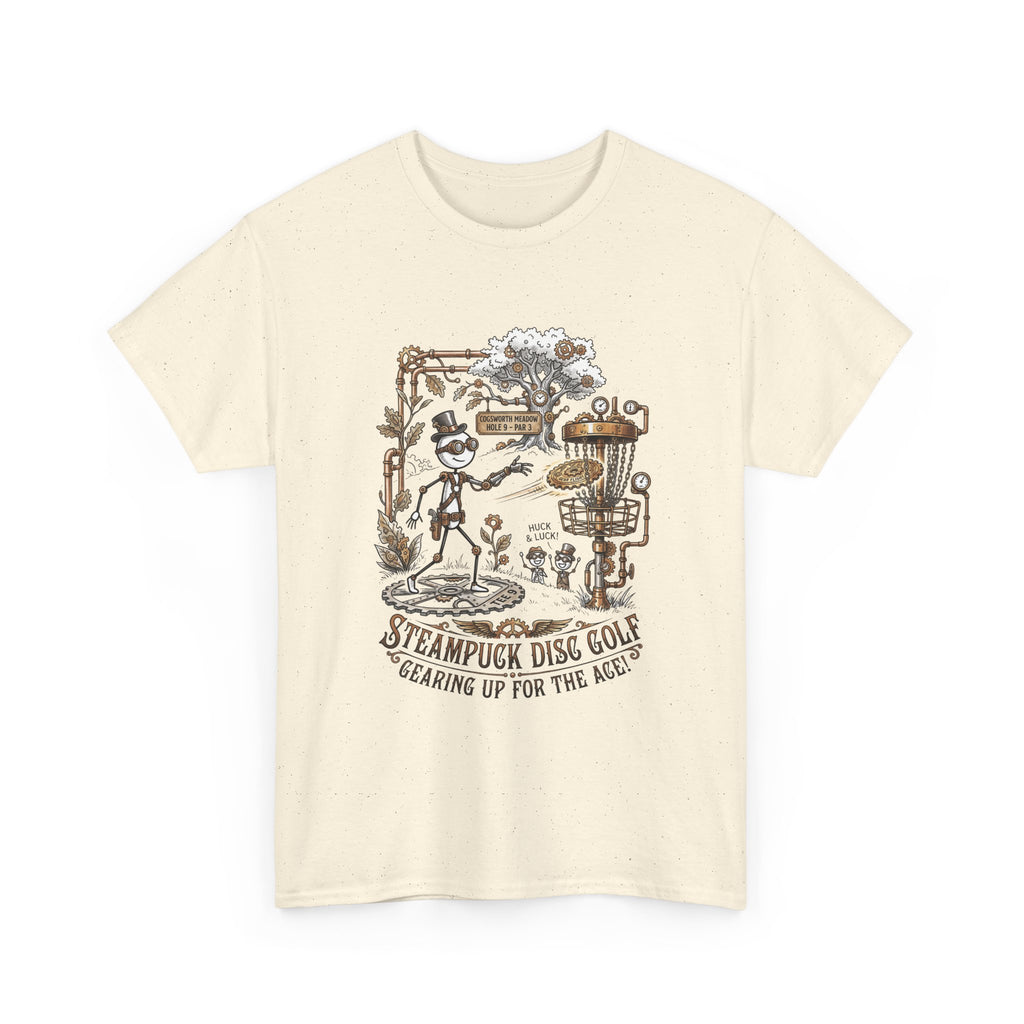 Steampunk Disc Golf T-Shirt — "Gearing Up for the Ace" Vintage Disc Golf Tee